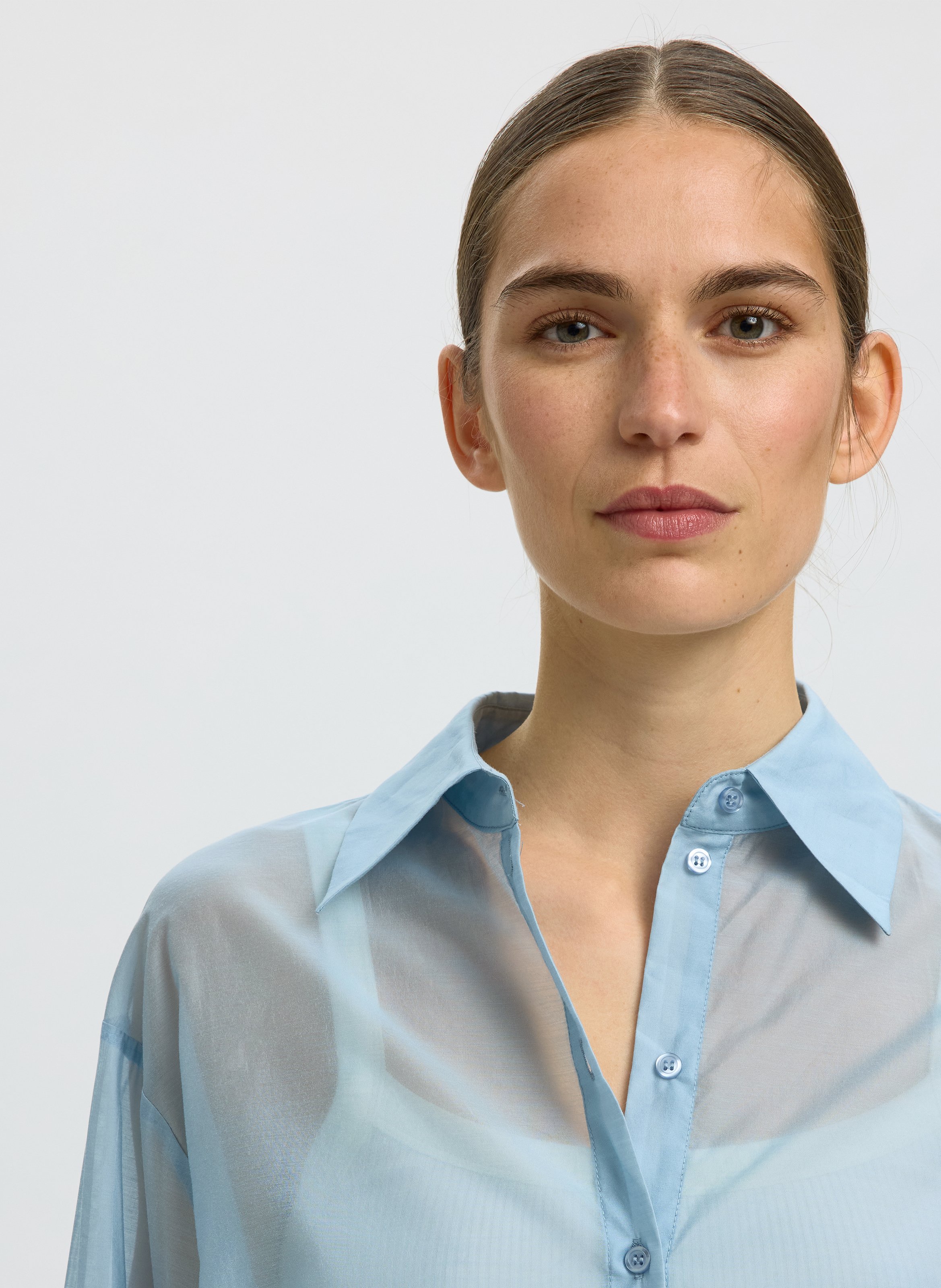 Bedrucktes Hemd mit klassischem Kragen SELECTED Blau