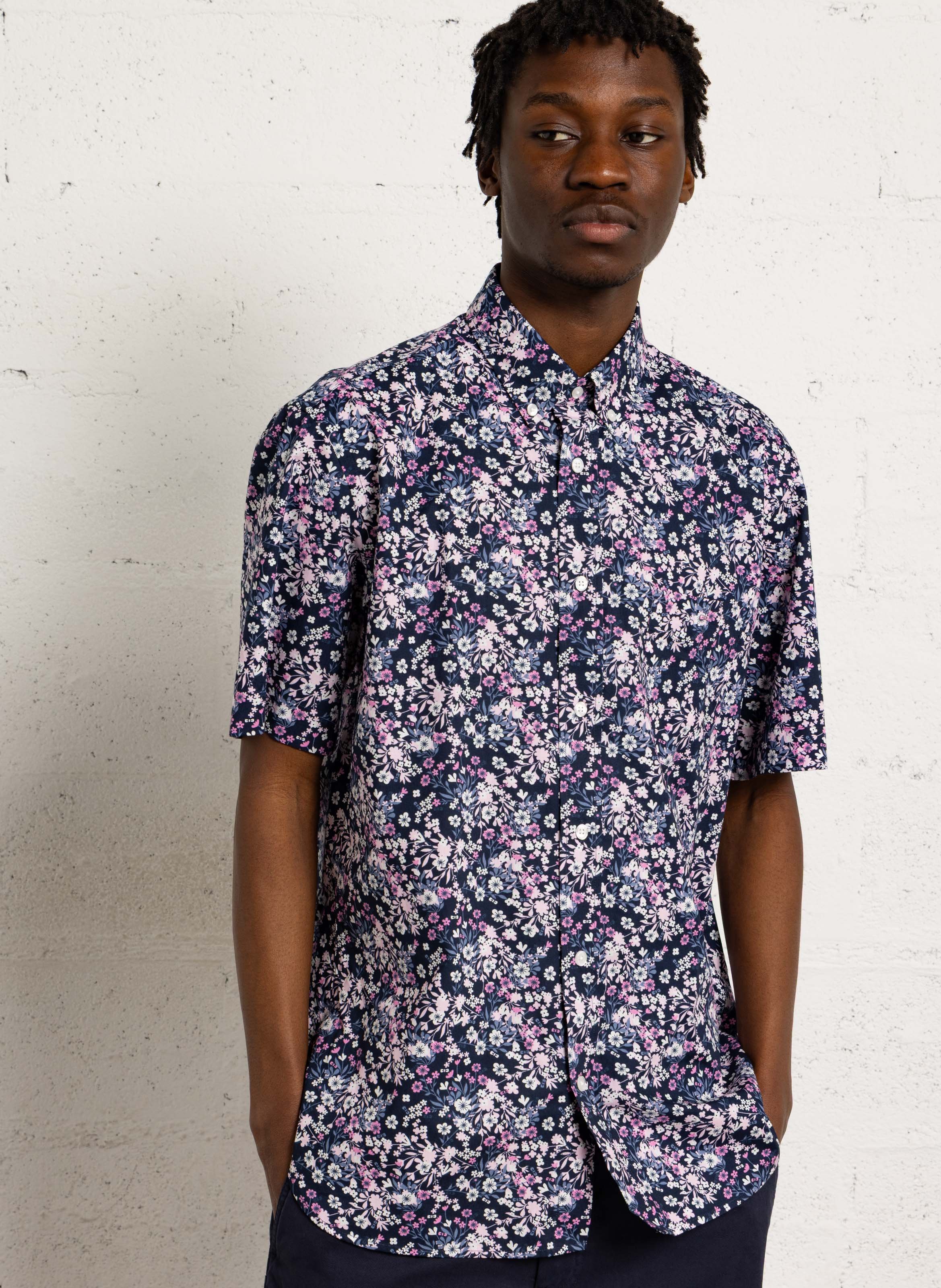 Chemise droite en coton EDEN PARK Pink