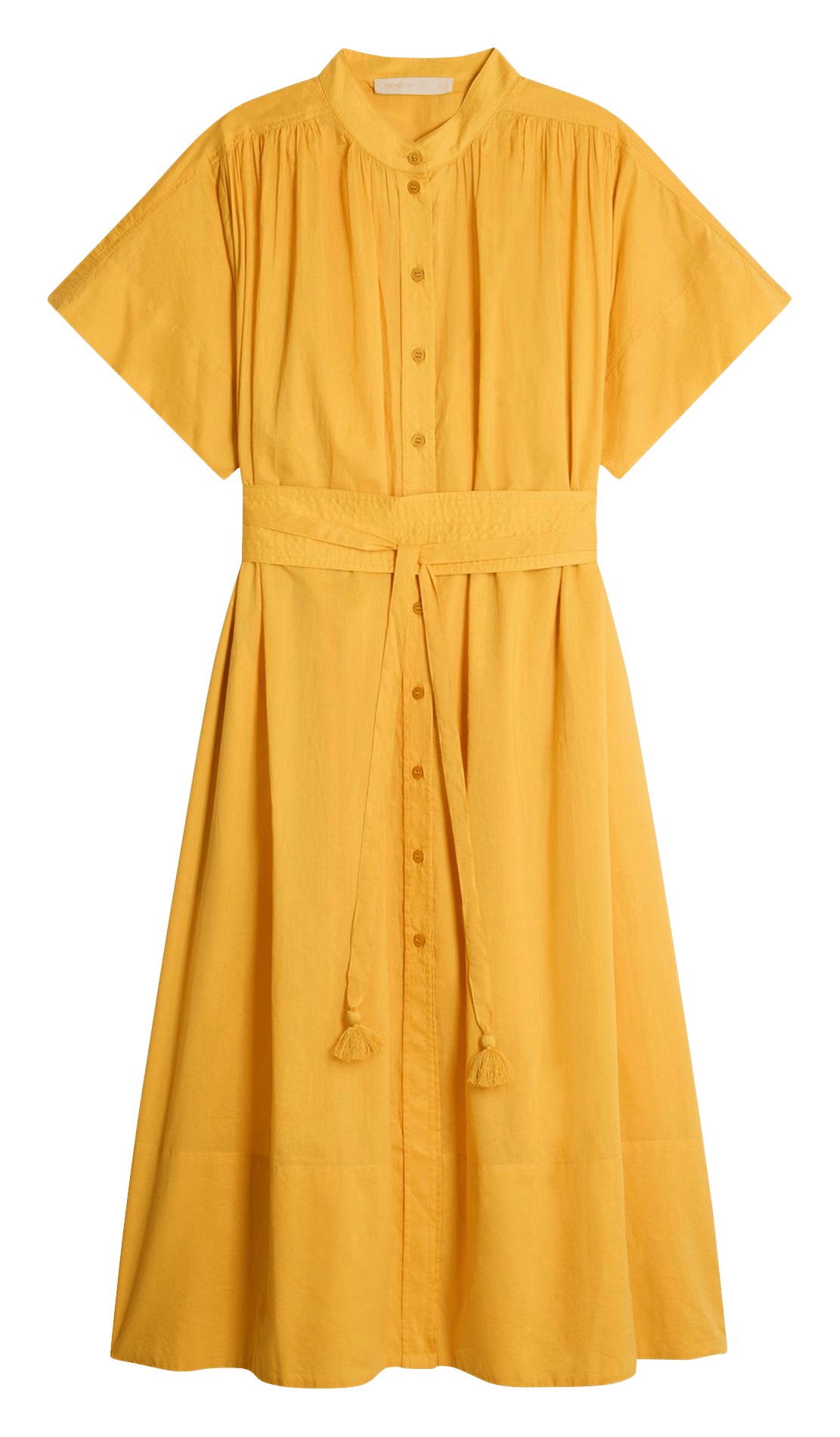 Round-neck cotton midi dress VANESSA BRUNO Yellow
