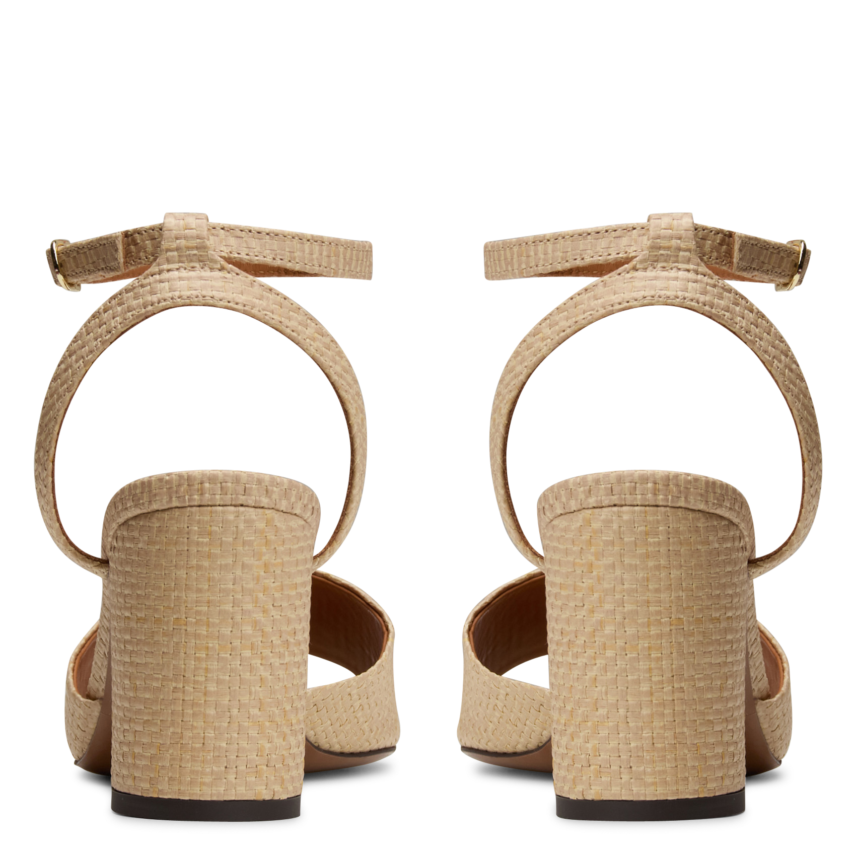 Sandalen van raffia met hak RIVECOUR Beige