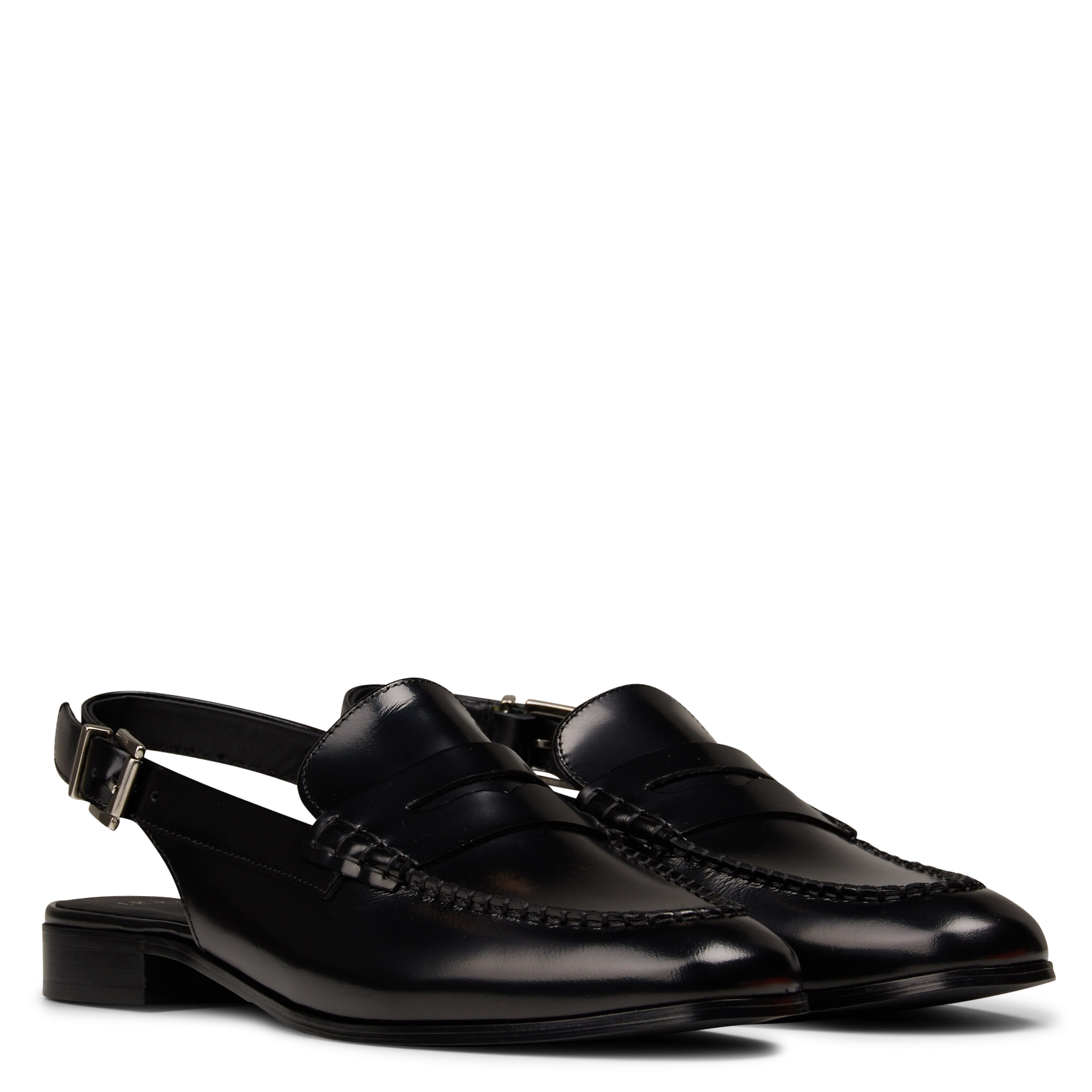 Slingback-Mokassins aus glattem Leder IKKS Schwarz