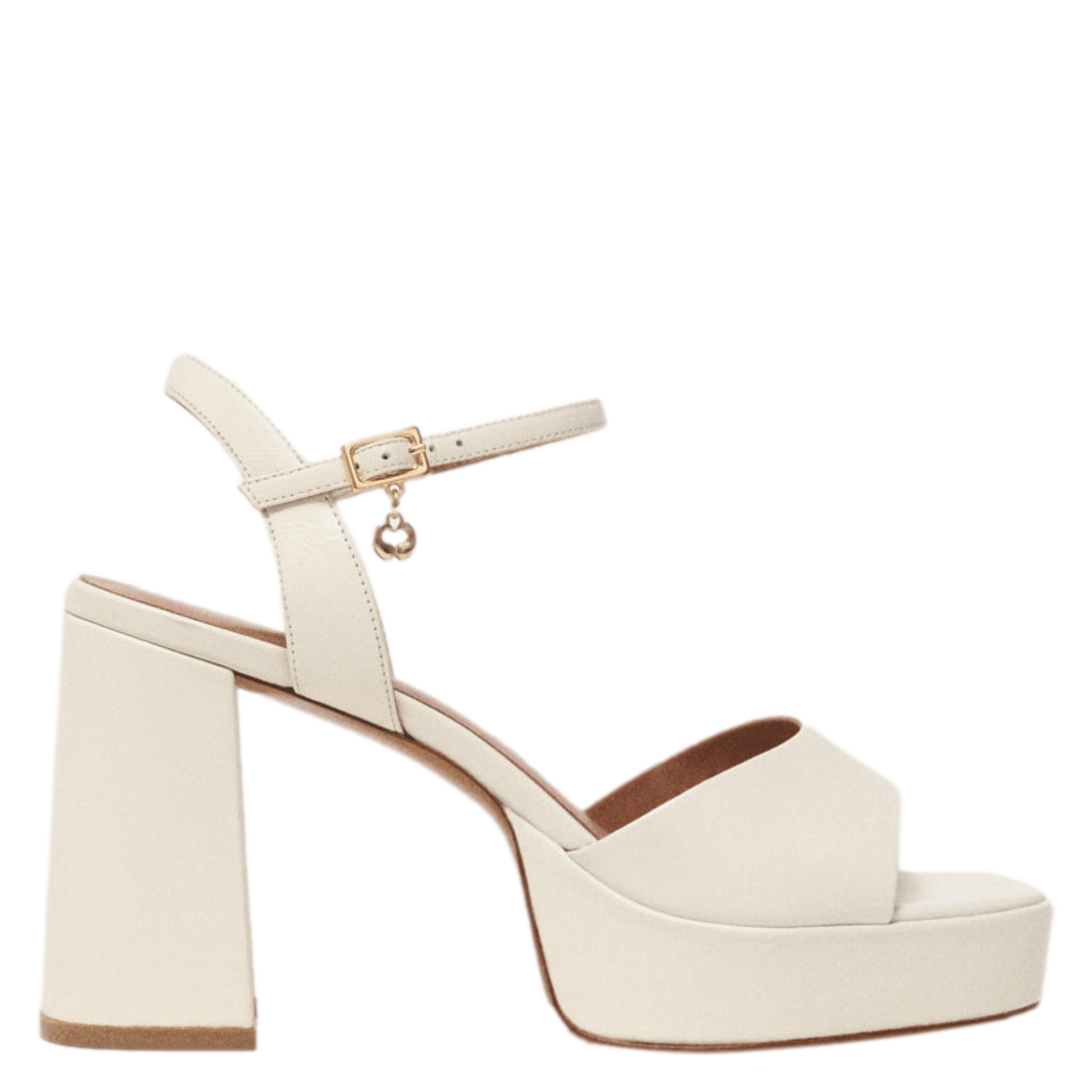 Sandales à talon en cuir MAJE Beige