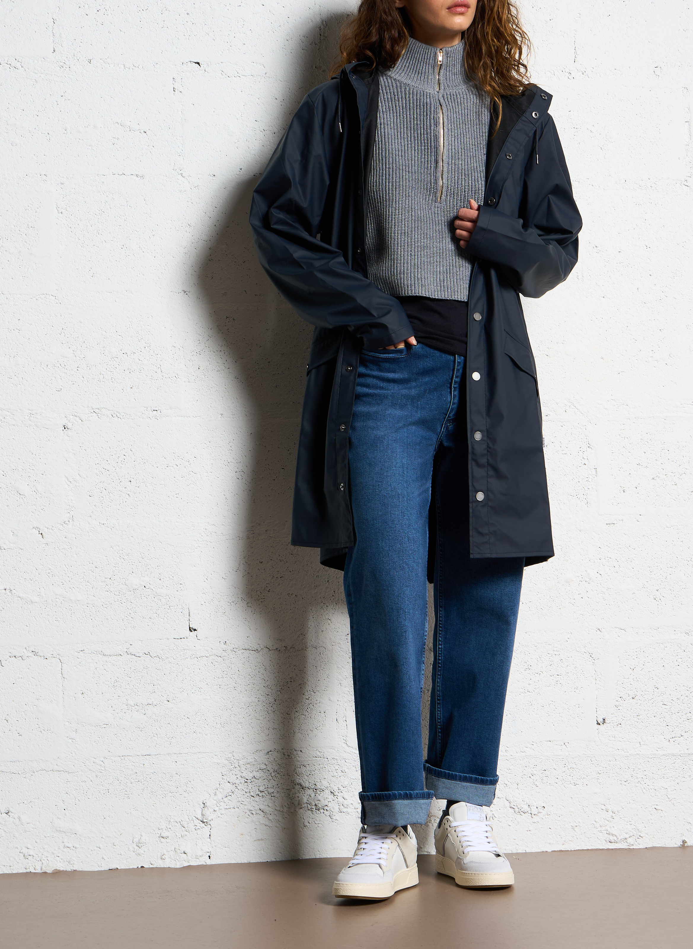 Wasserdichte Windjacke mit Kapuze RAINS Blau