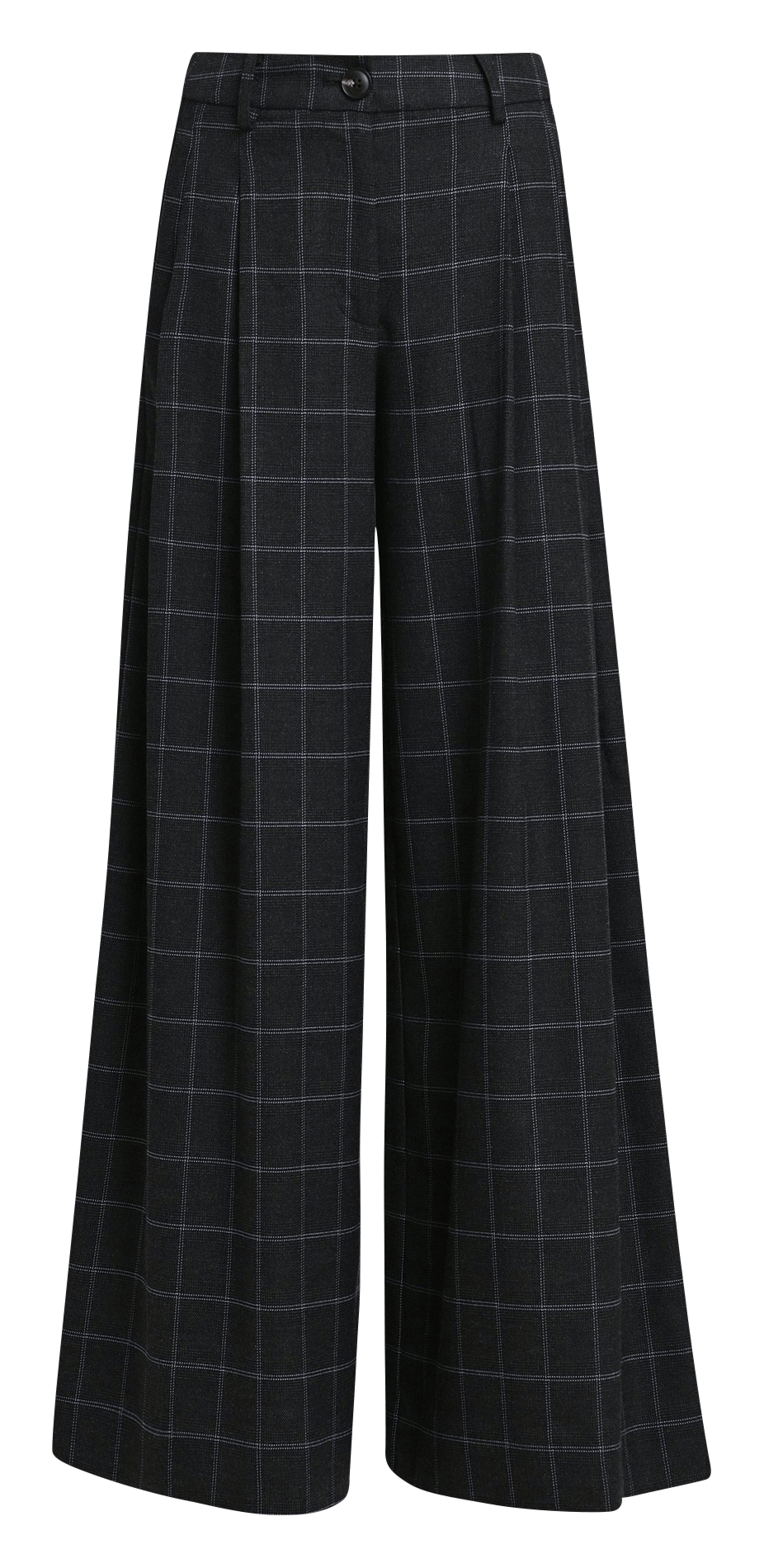 Wide checked pants ESSENTIEL ANTWERP Grey