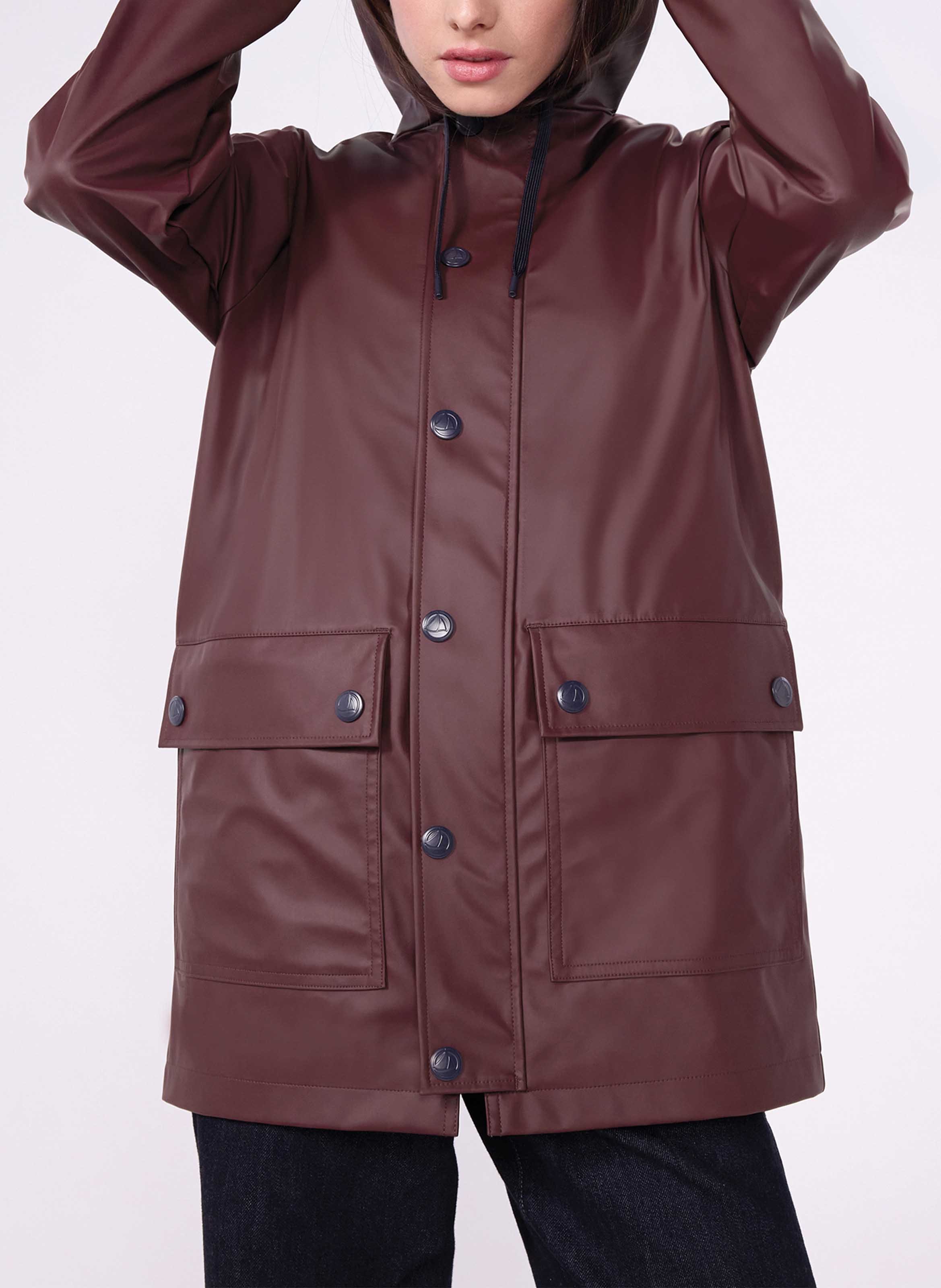 Straight-cut hooded parka PETIT BATEAU Brown
