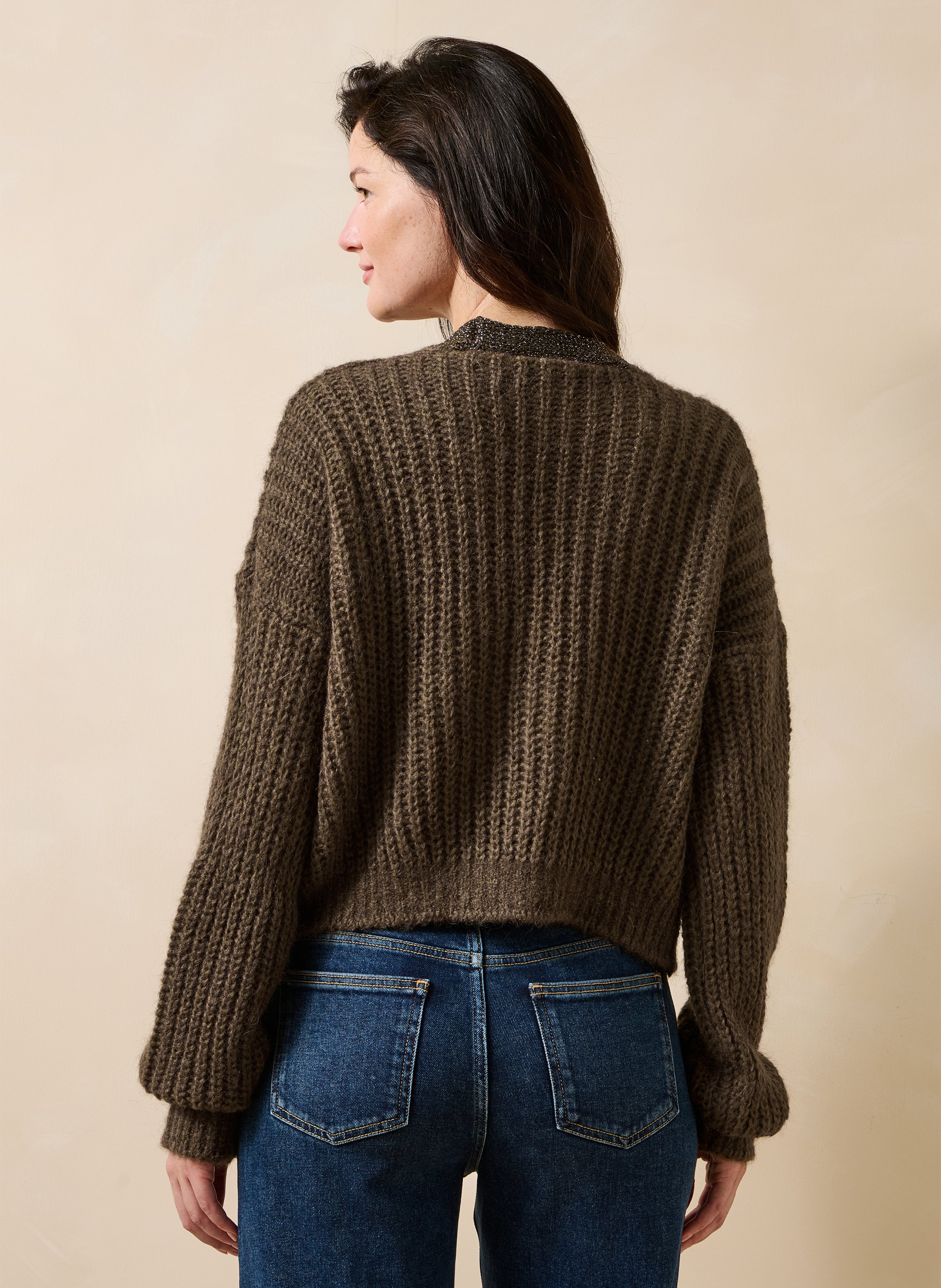 Gilet ample avec bandes irisées | Vert LA FEE MARABOUTEE Femme