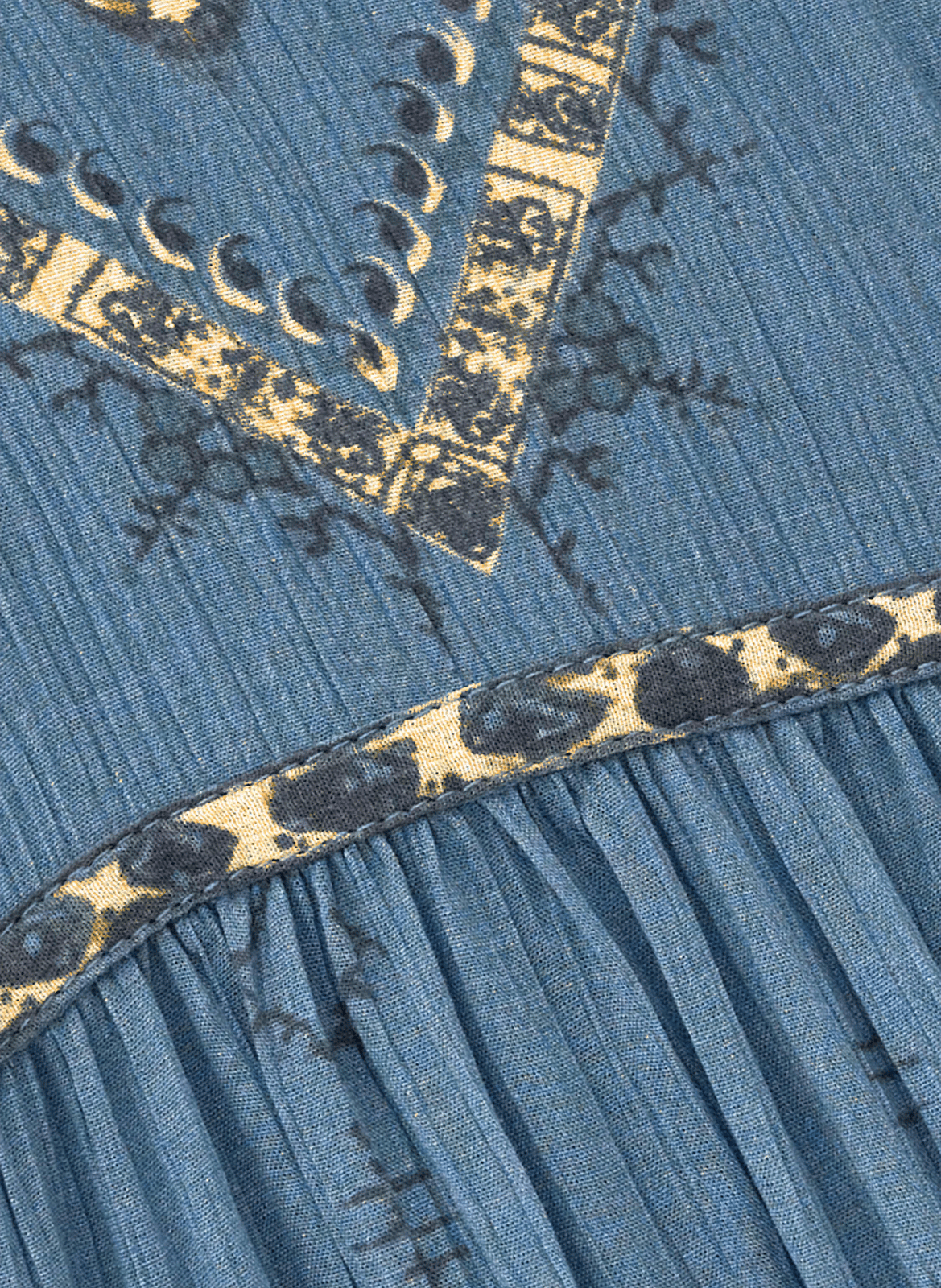 Kurzes Kleid - im geraden Schnitt, bedruckt BA&SH Blau