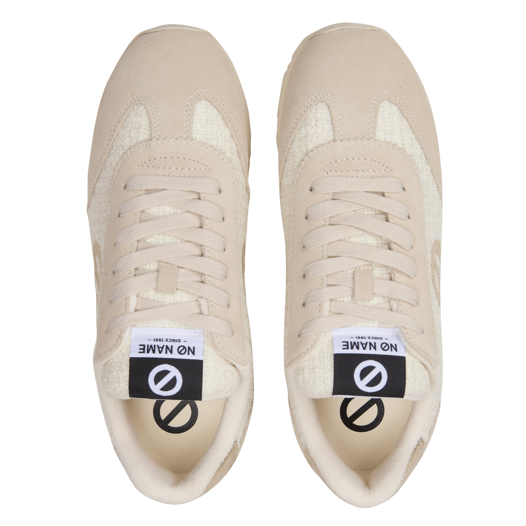 Baskets basses bi-matière à lacets NO NAME Beige
