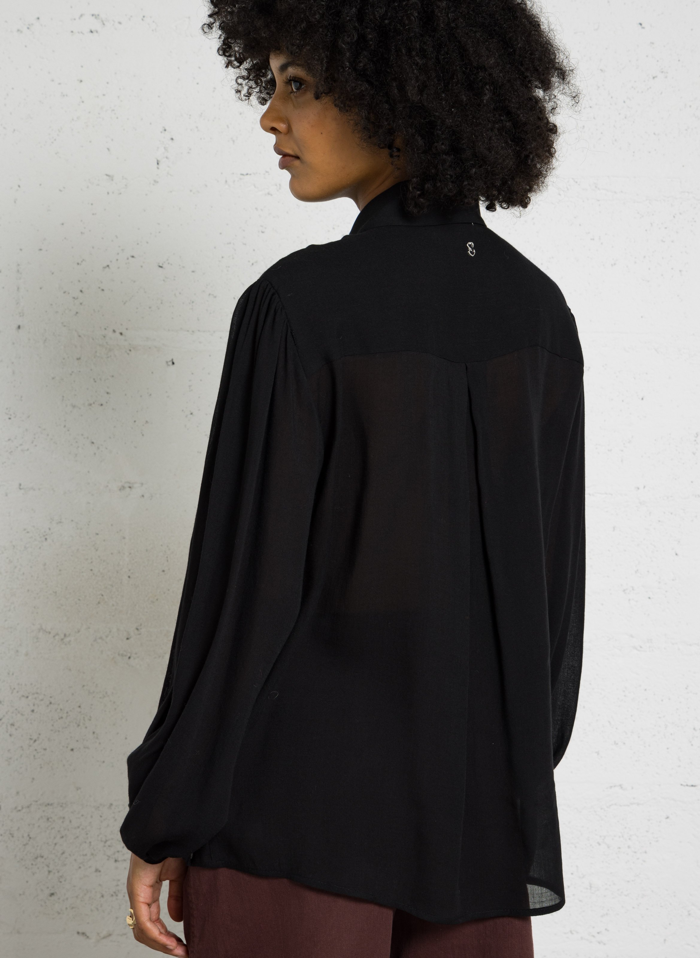 Chemise manches longues PLEASE Noir