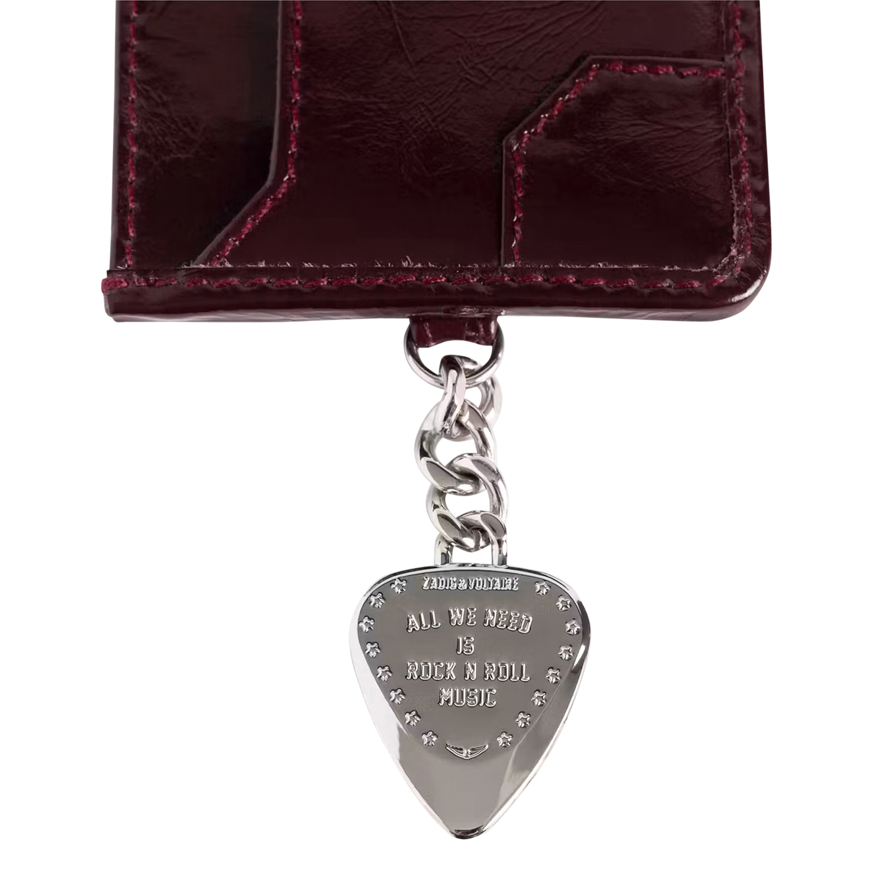 Porte-cartes avec charms en cuir vernis ZADIG&VOLTAIRE Violet