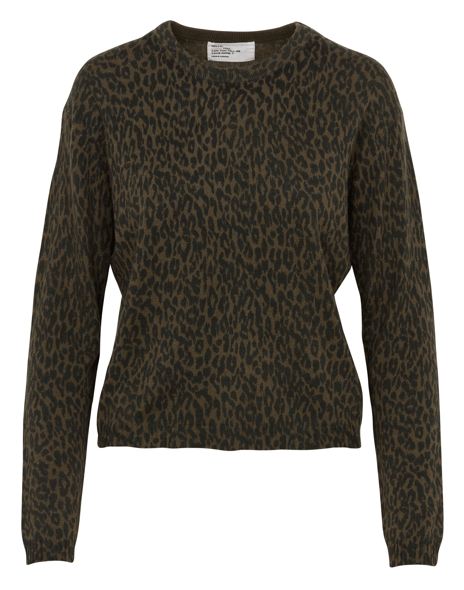 Gerader bedruckter Wollmix-Pullover LEON & HARPER