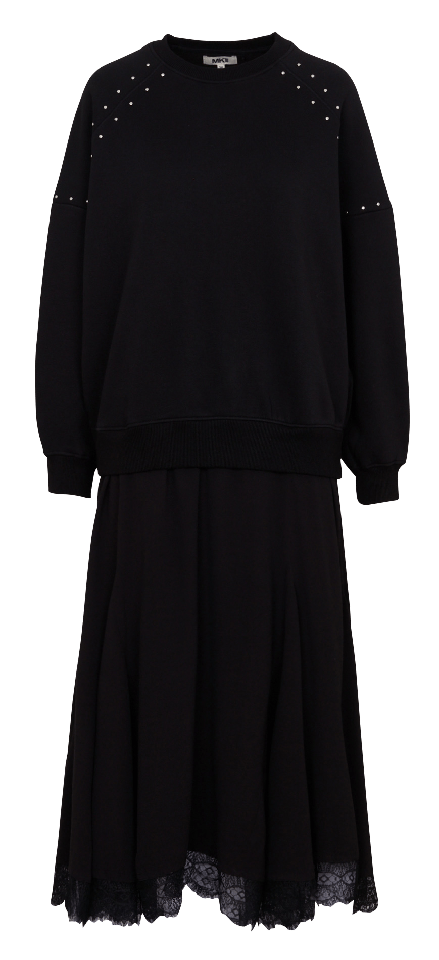 Robe longue col rond 2 pièces MKT Noir