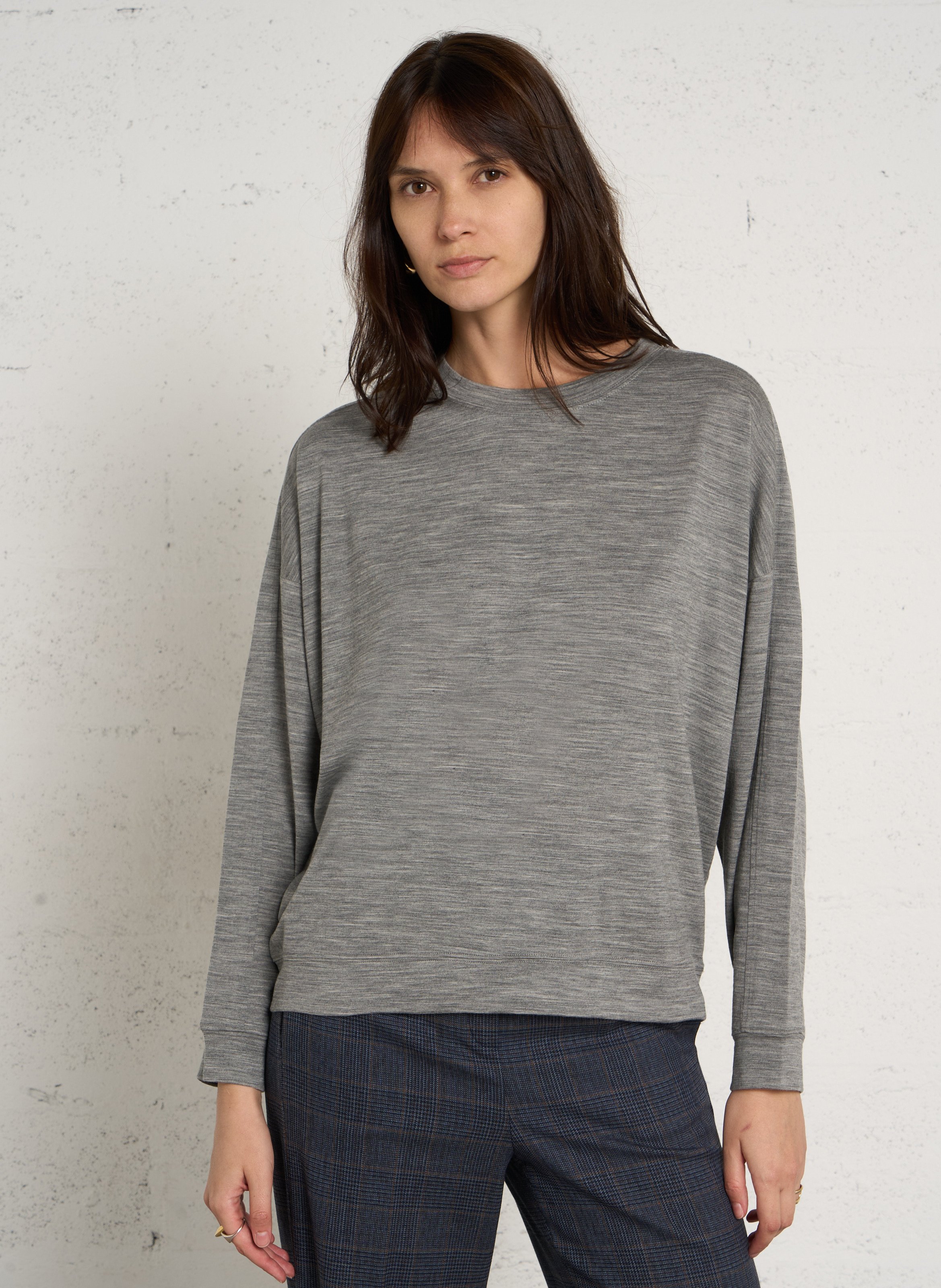 Loose wool T-shirt MAISON 123 Grey
