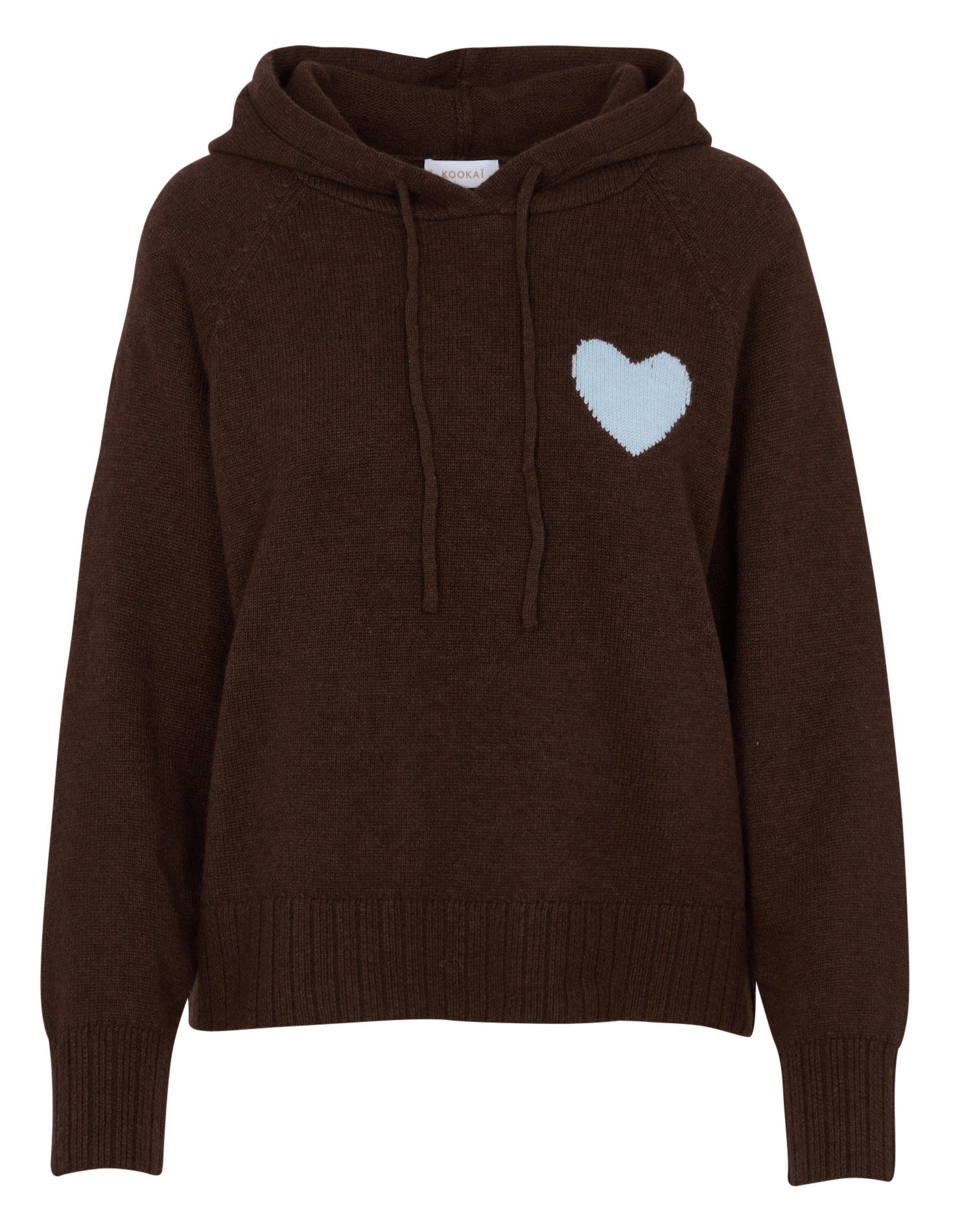 Pull à capuche droit en laine mélangée KOOKAI Marron