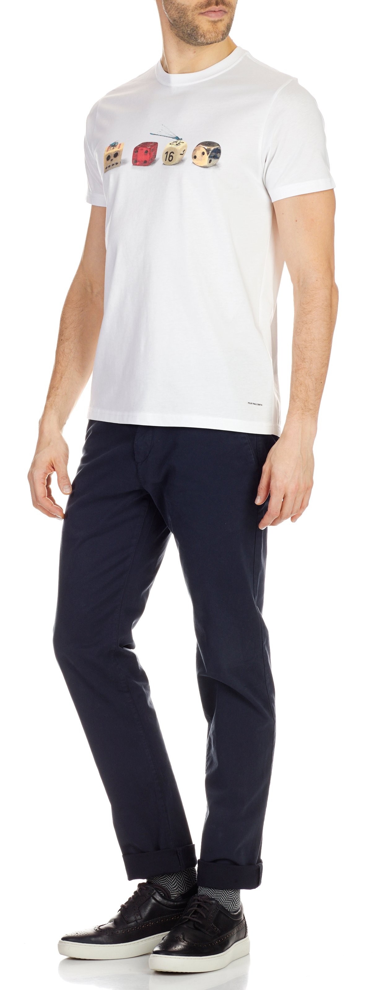 Stretch cotton slim chinos Blue