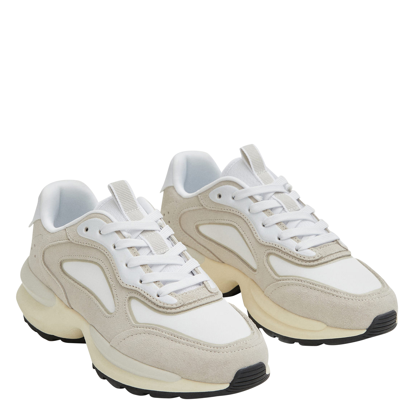 Lage Sneakers Van Leermix Blanc Mango - Dames | Place des Tendances