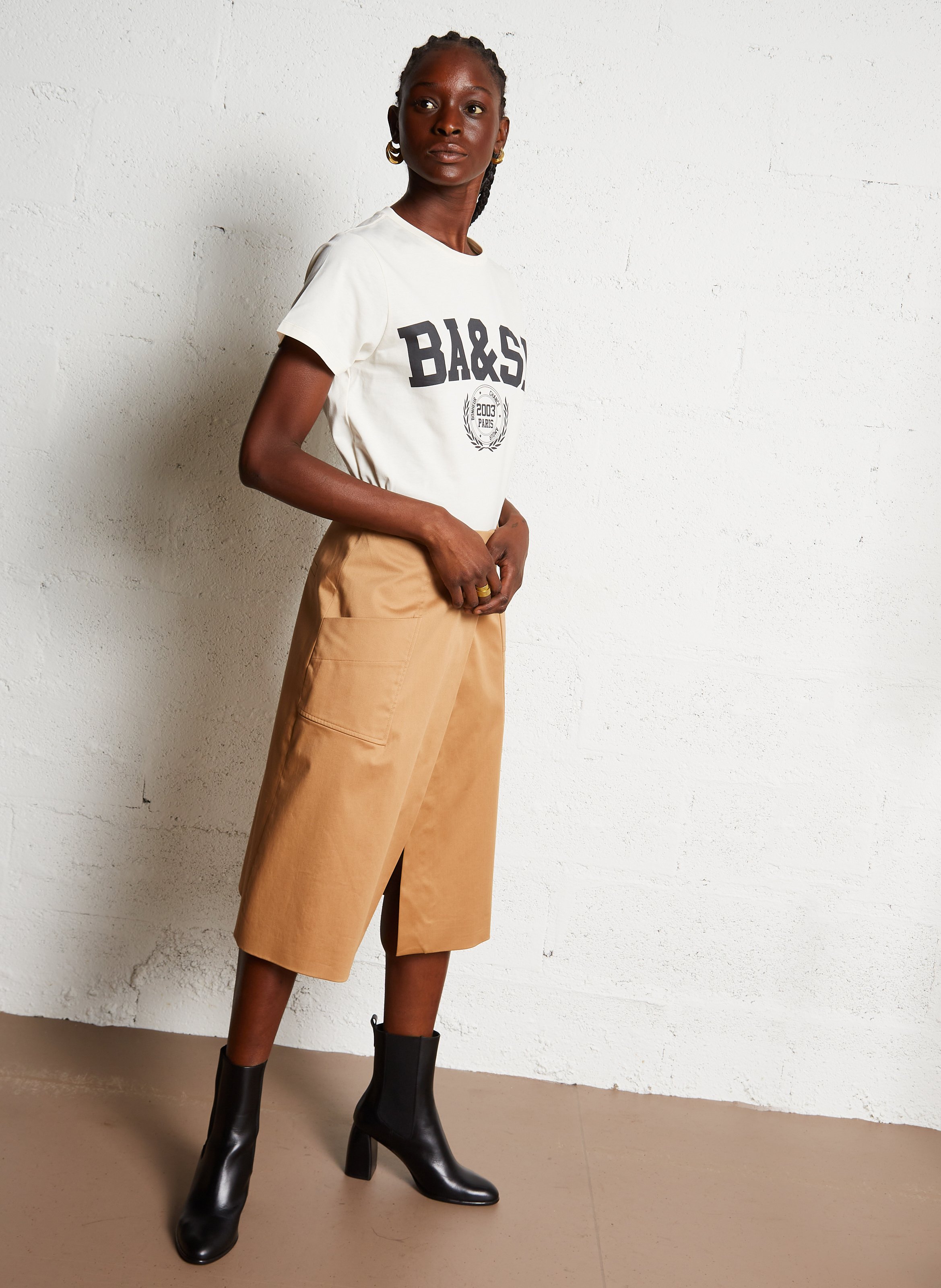 Camiliday round-neck sleeveless cotton top BA&SH Beige