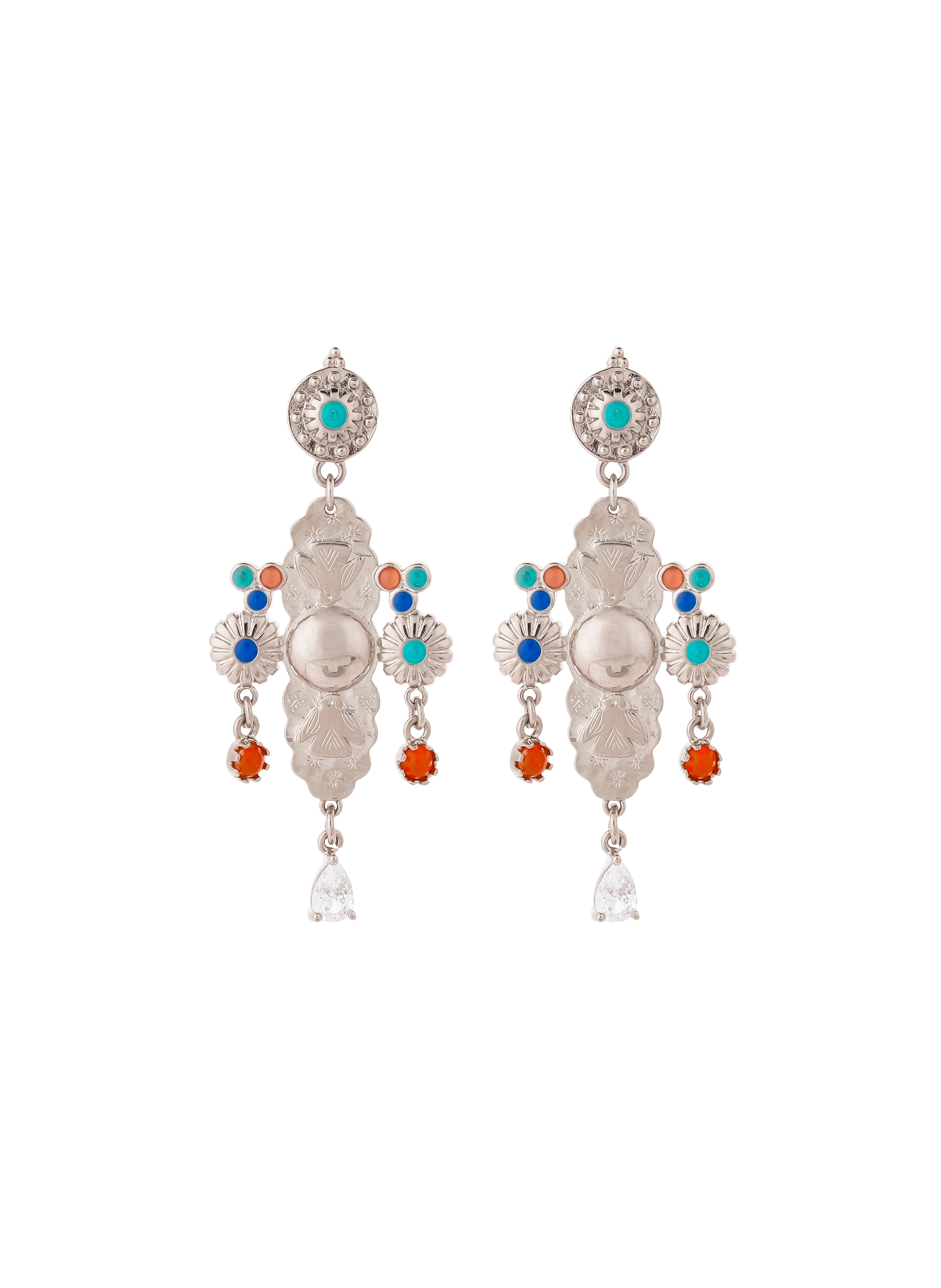 Hanging earrings for pierced ears in brass HIPANEMA Silver