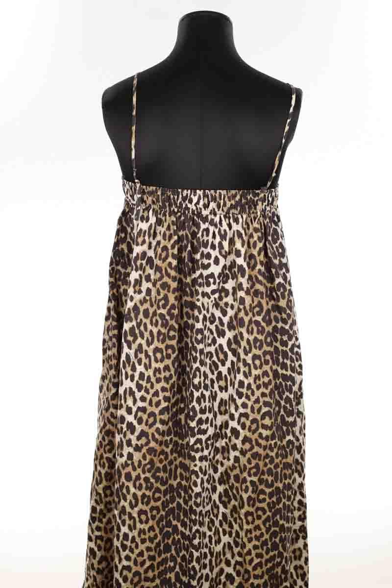 Cotton dress GANNI - Seconde Main Brown