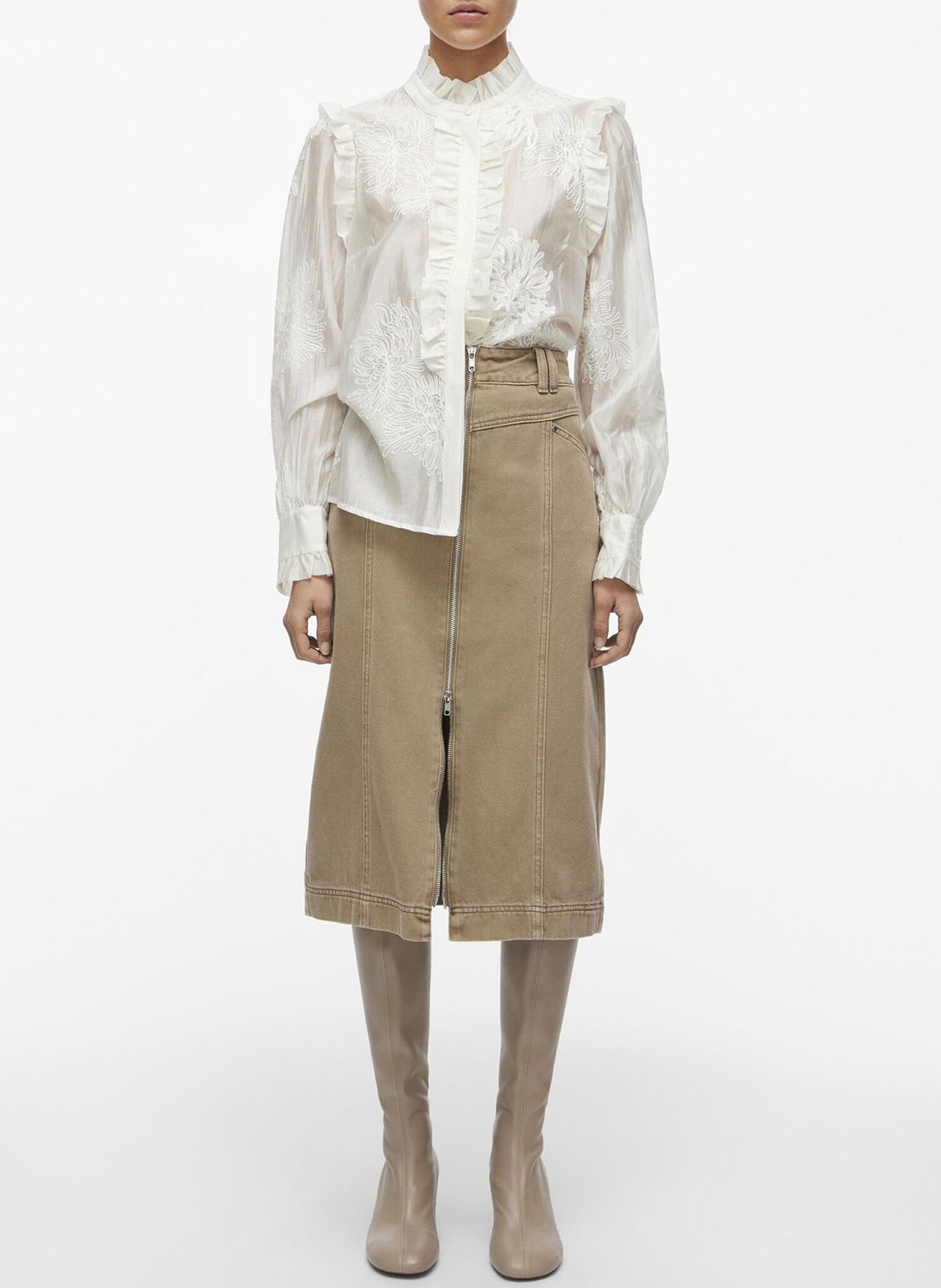 Rechte blouse ROUGE EDIT Beige