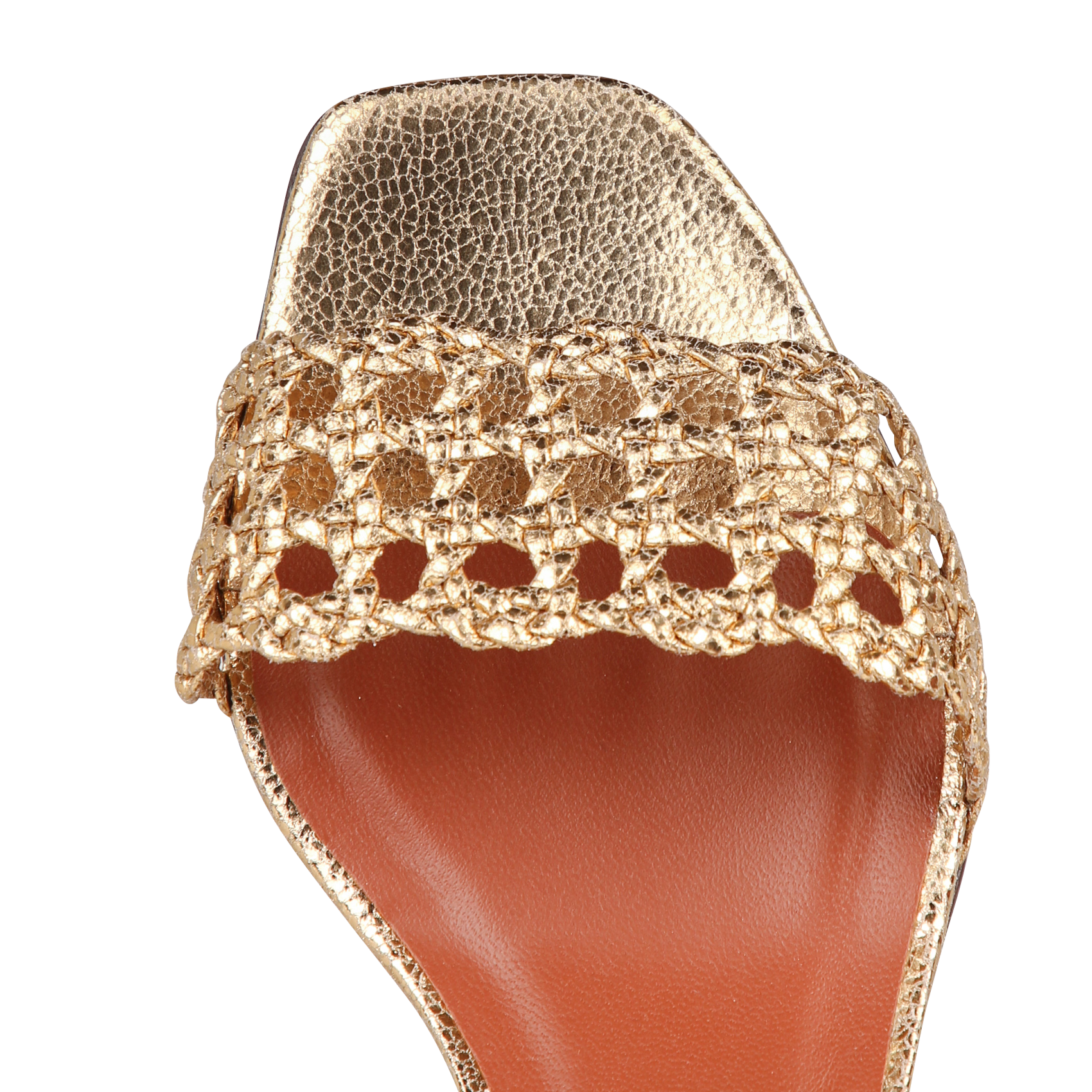 Sandales en cuir craquelé RIVECOUR Doré