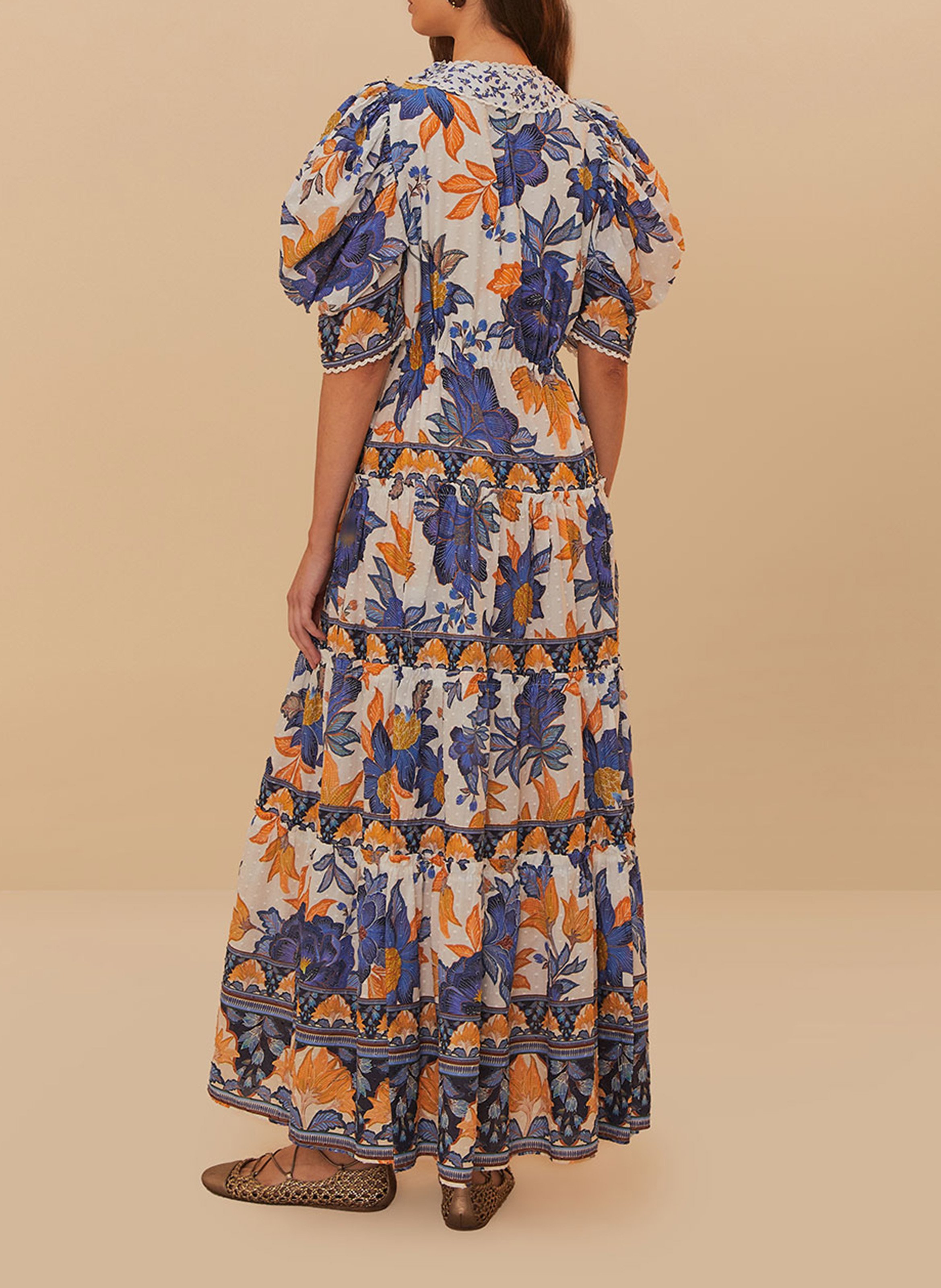 Robe longue brodée à motifs  FARM RIO Multicolore