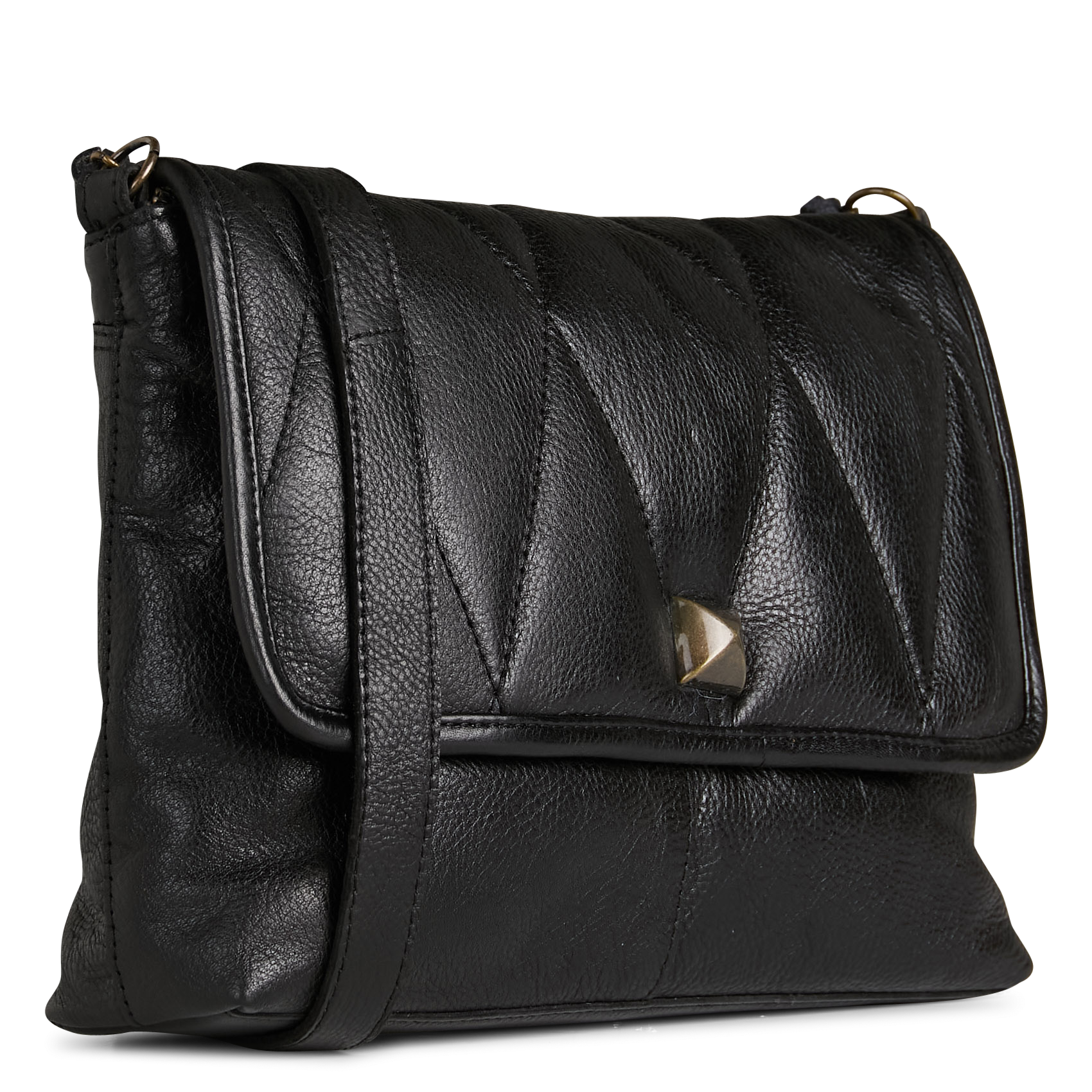 Dori leather shoulder bag PIECES Black