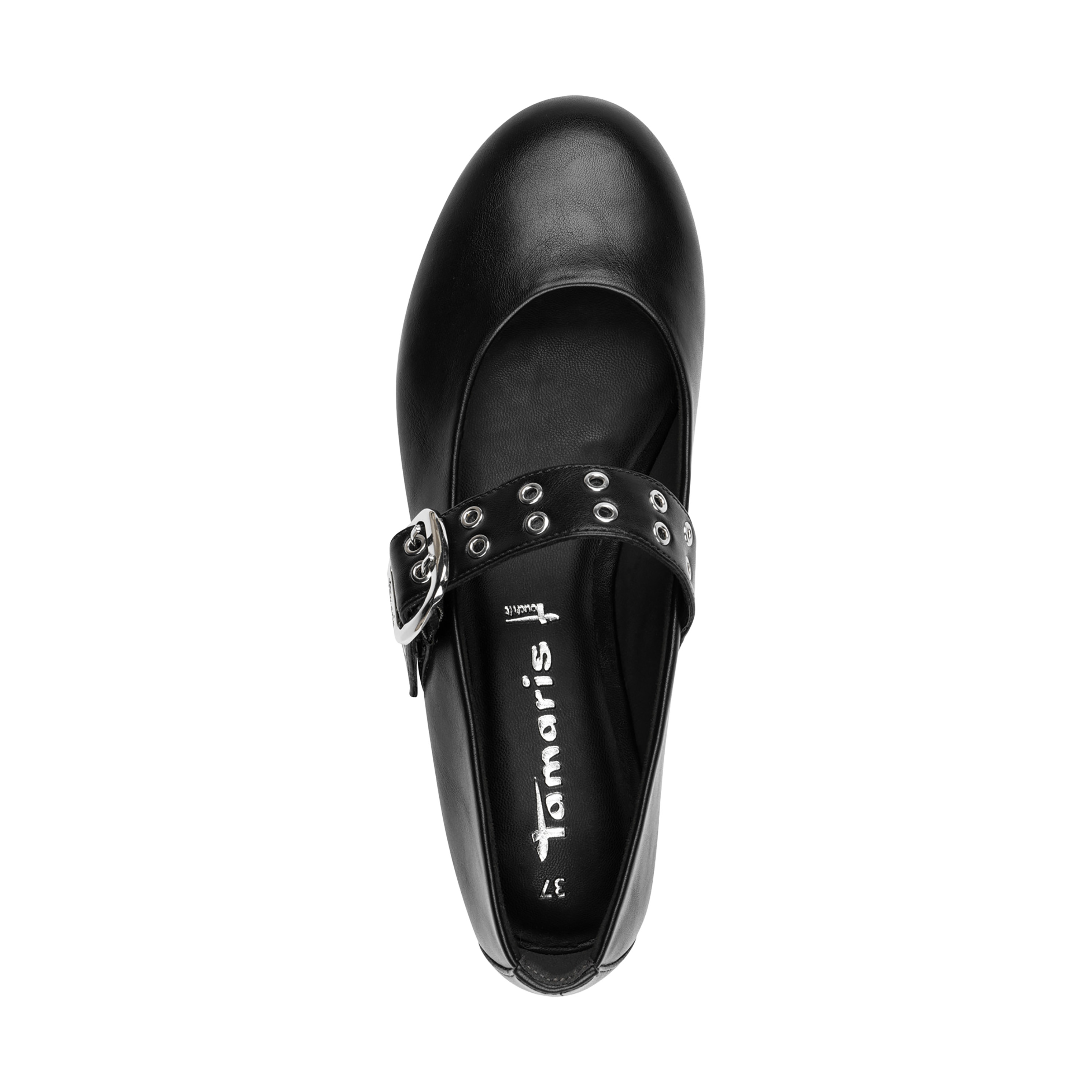 Ballet flats with ankle strap TAMARIS Black