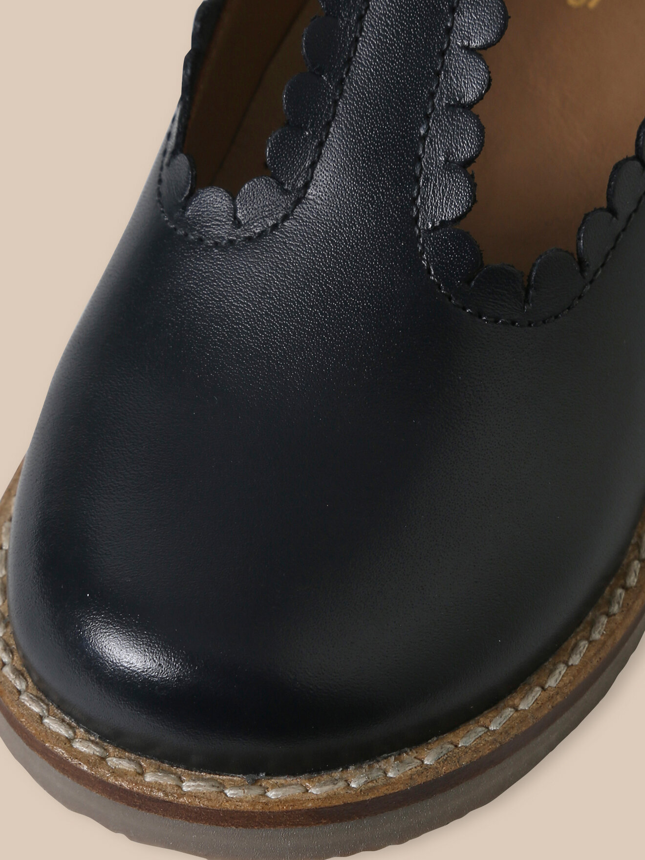 Baya goatskin suede T-bar shoes CYRILLUS Blue