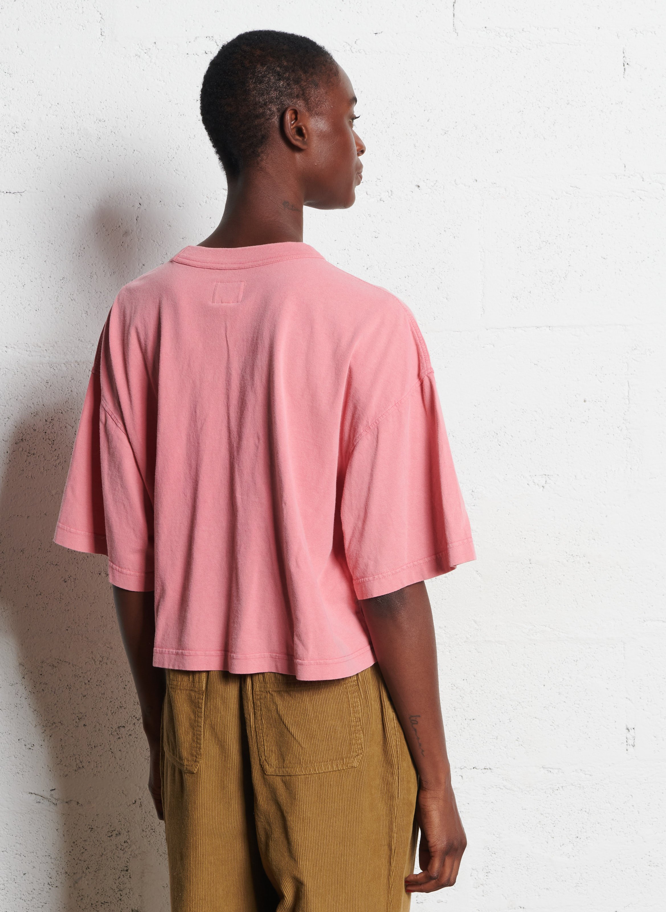 T-shirt met ronde hals van katoen BELLEROSE Roze
