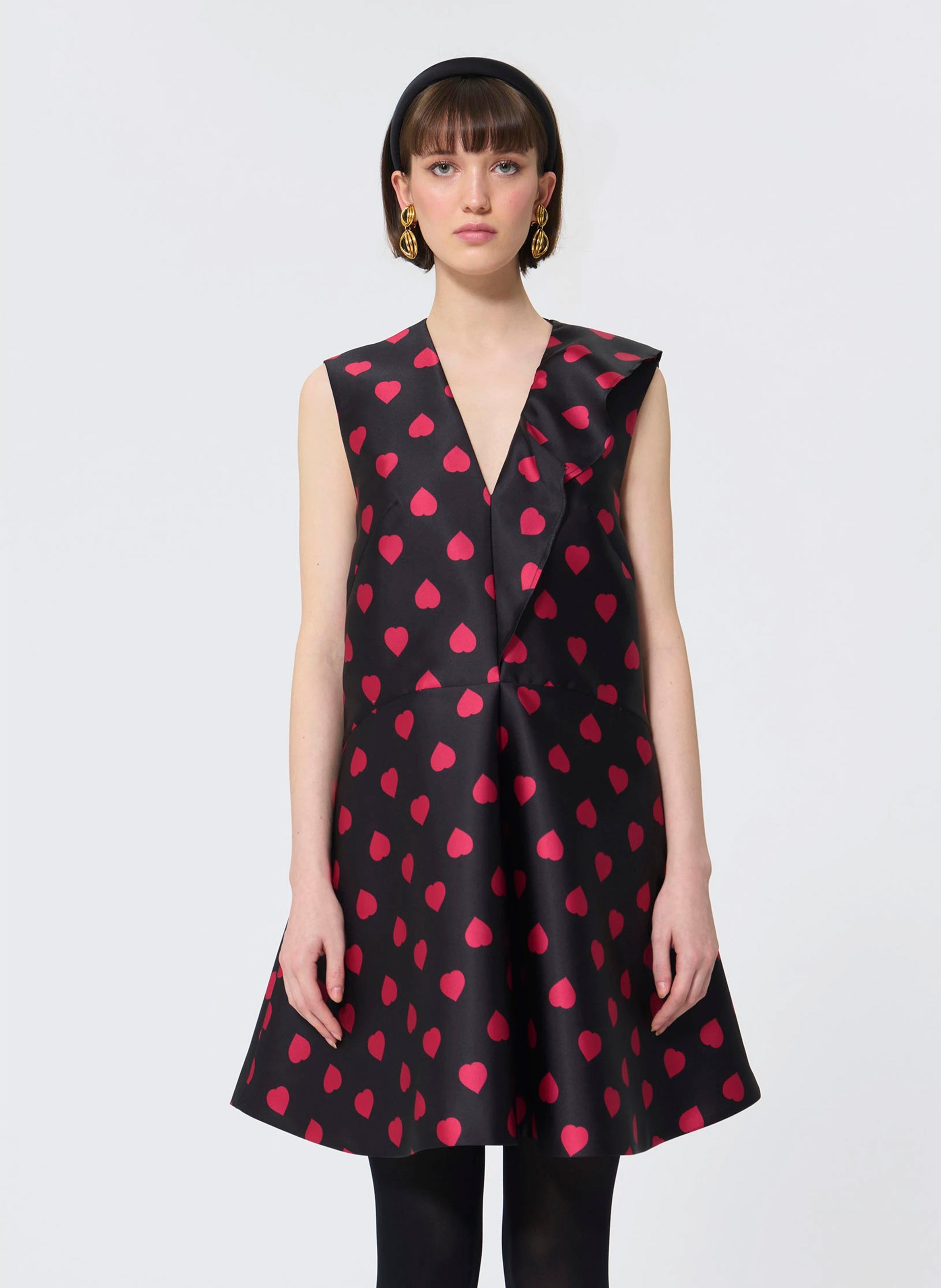 Robe courte col V TARA JARMON Noir