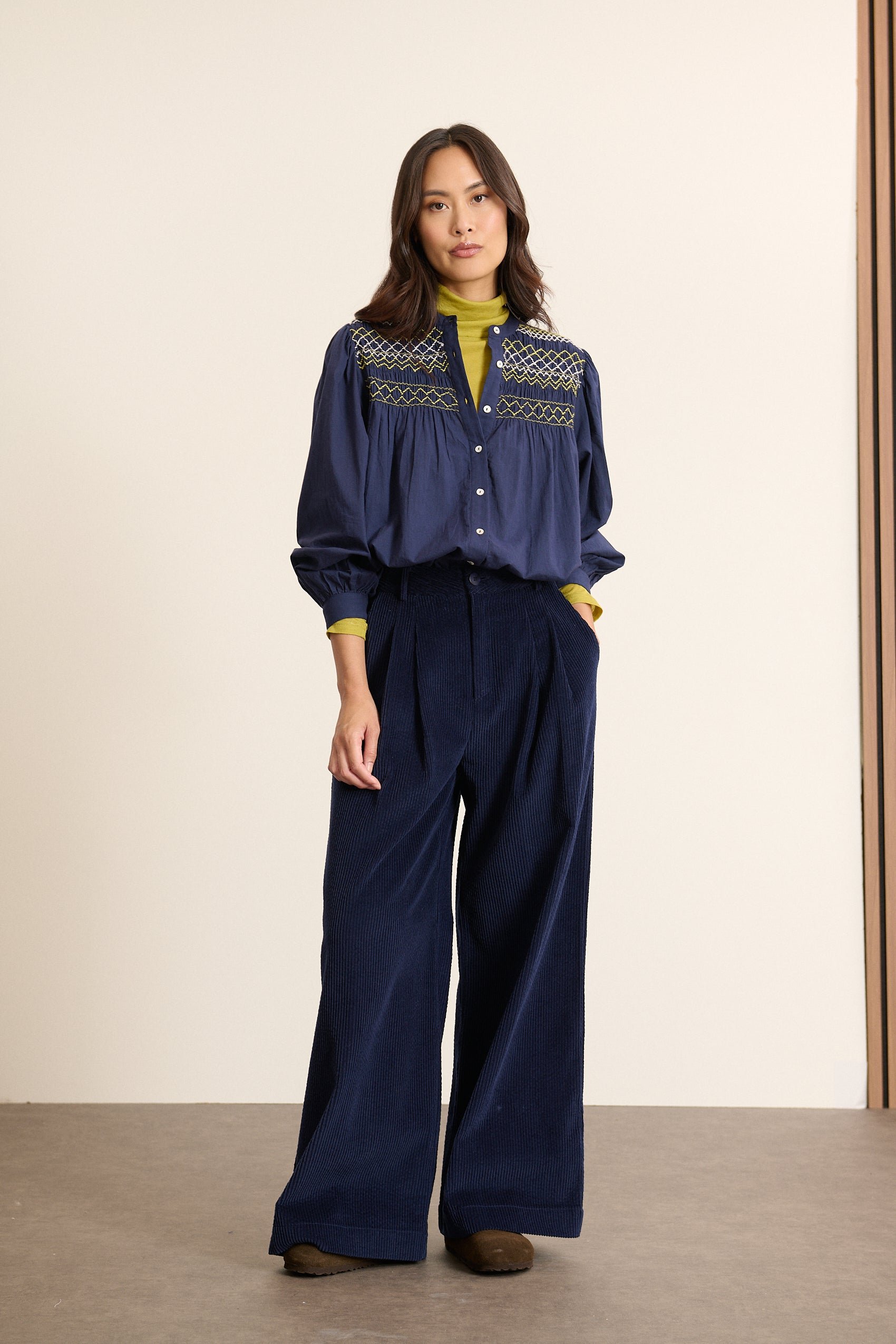 Embroidered long-sleeve blouse GARANCE PARIS Blue