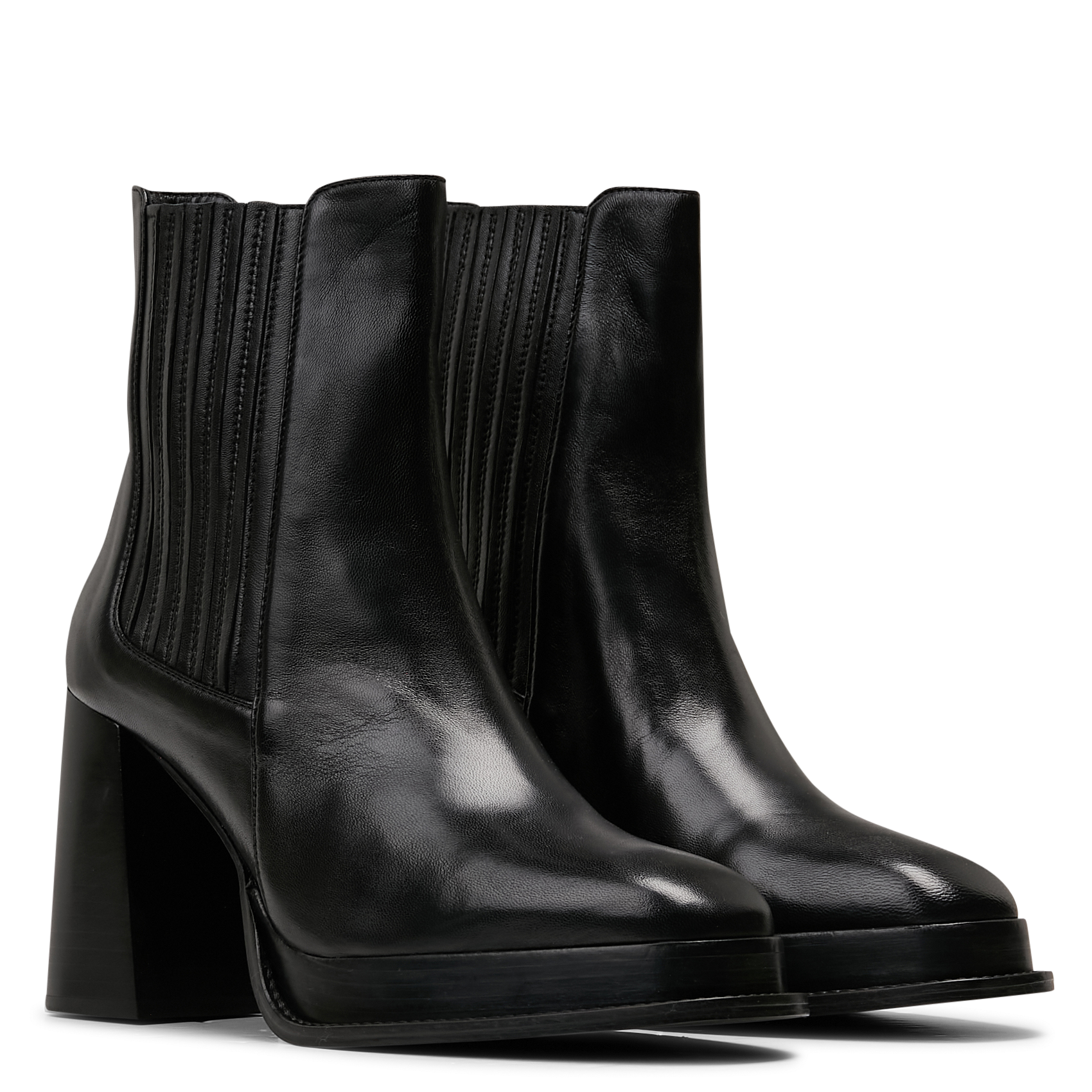 Bottines à plateformes et talons en cuir BOBBIES Noir