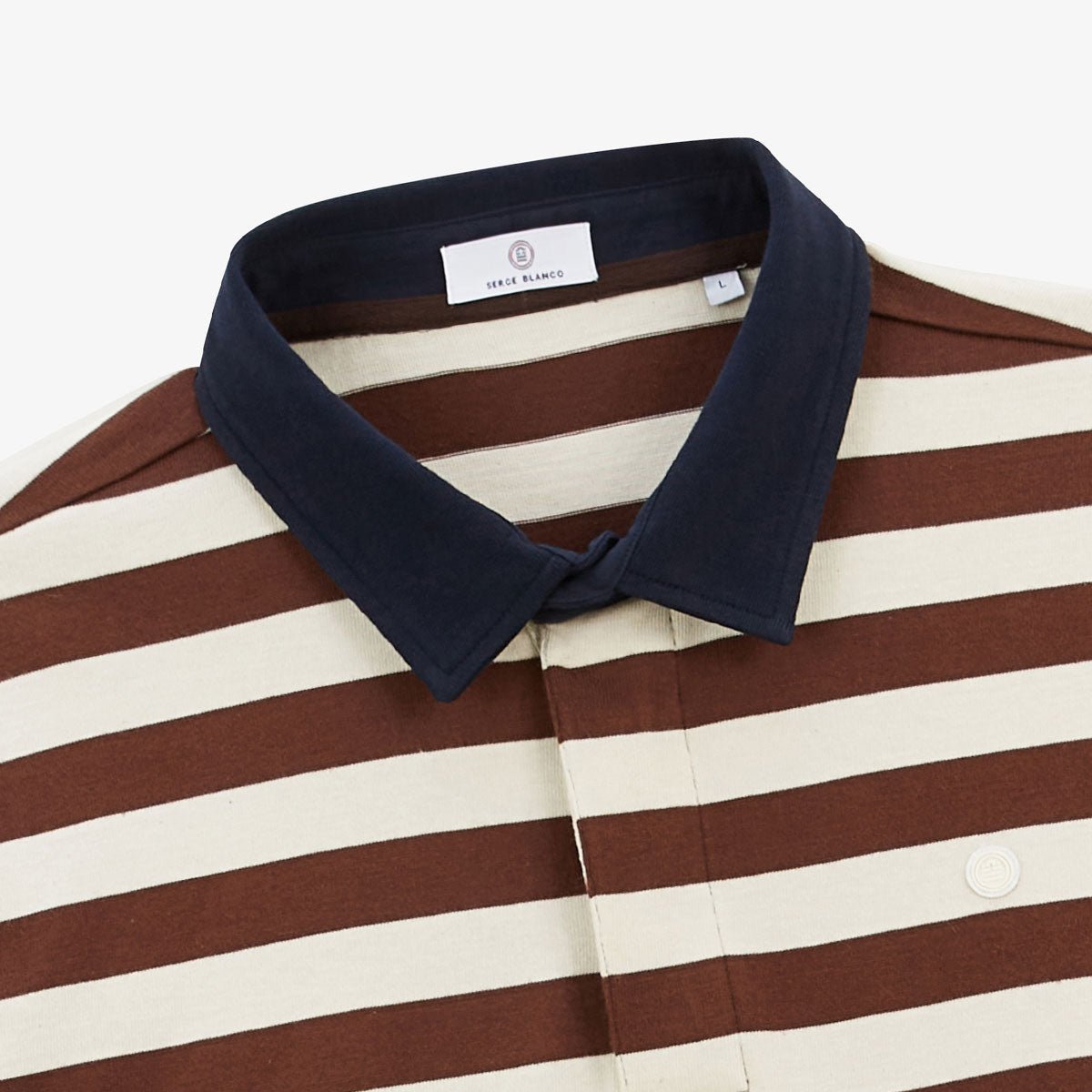 Long-sleeved rugby polo SERGE BLANCO Brown