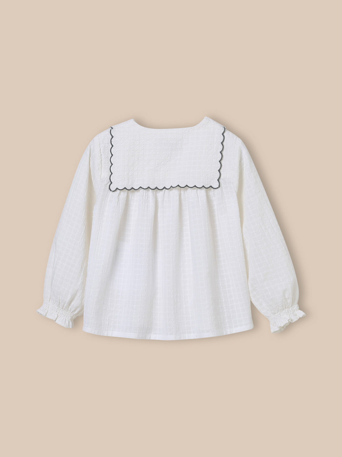 Blouse with embroidered collar CYRILLUS White