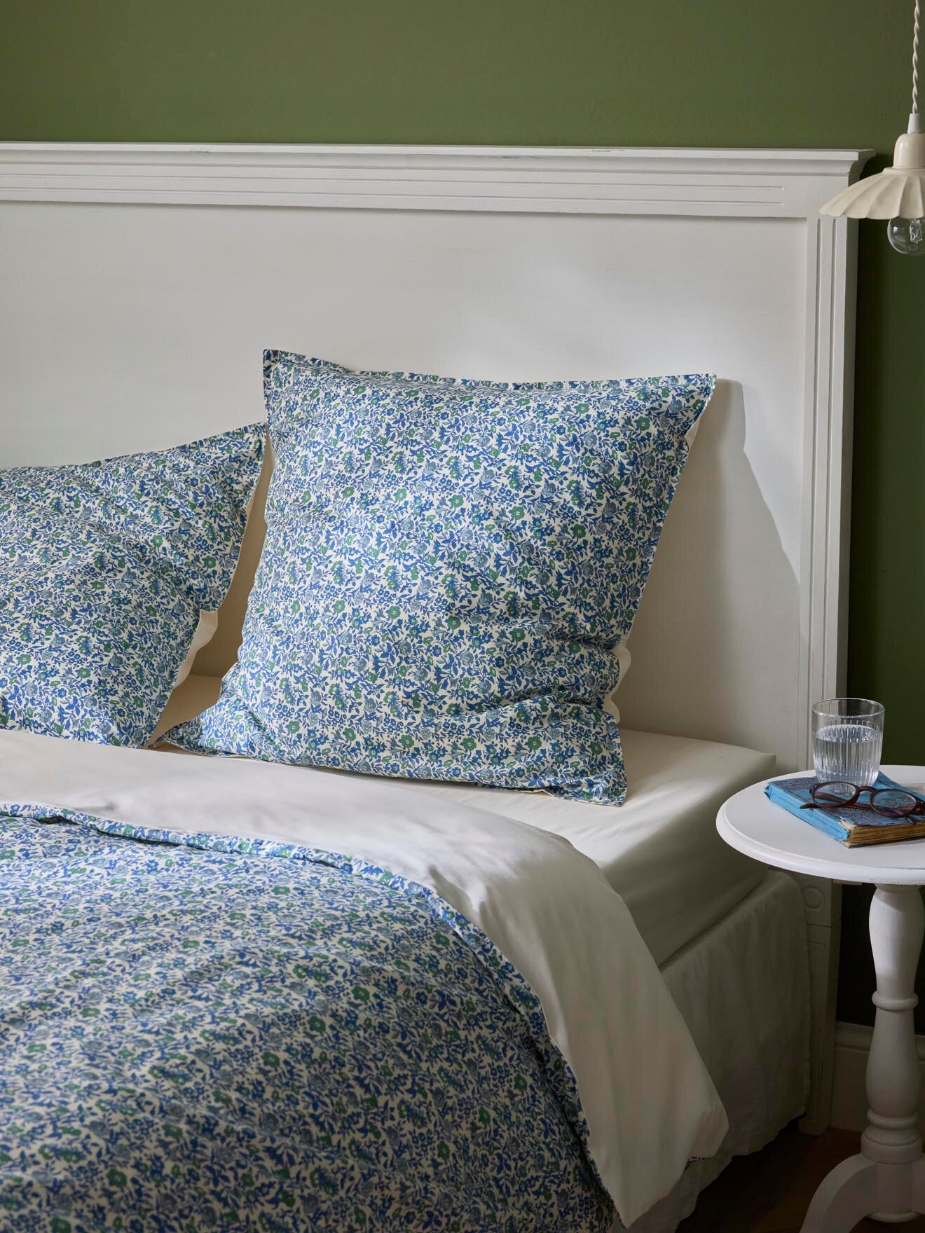 Cotton percale pillowcase with Liberty fabric CYRILLUS Blue