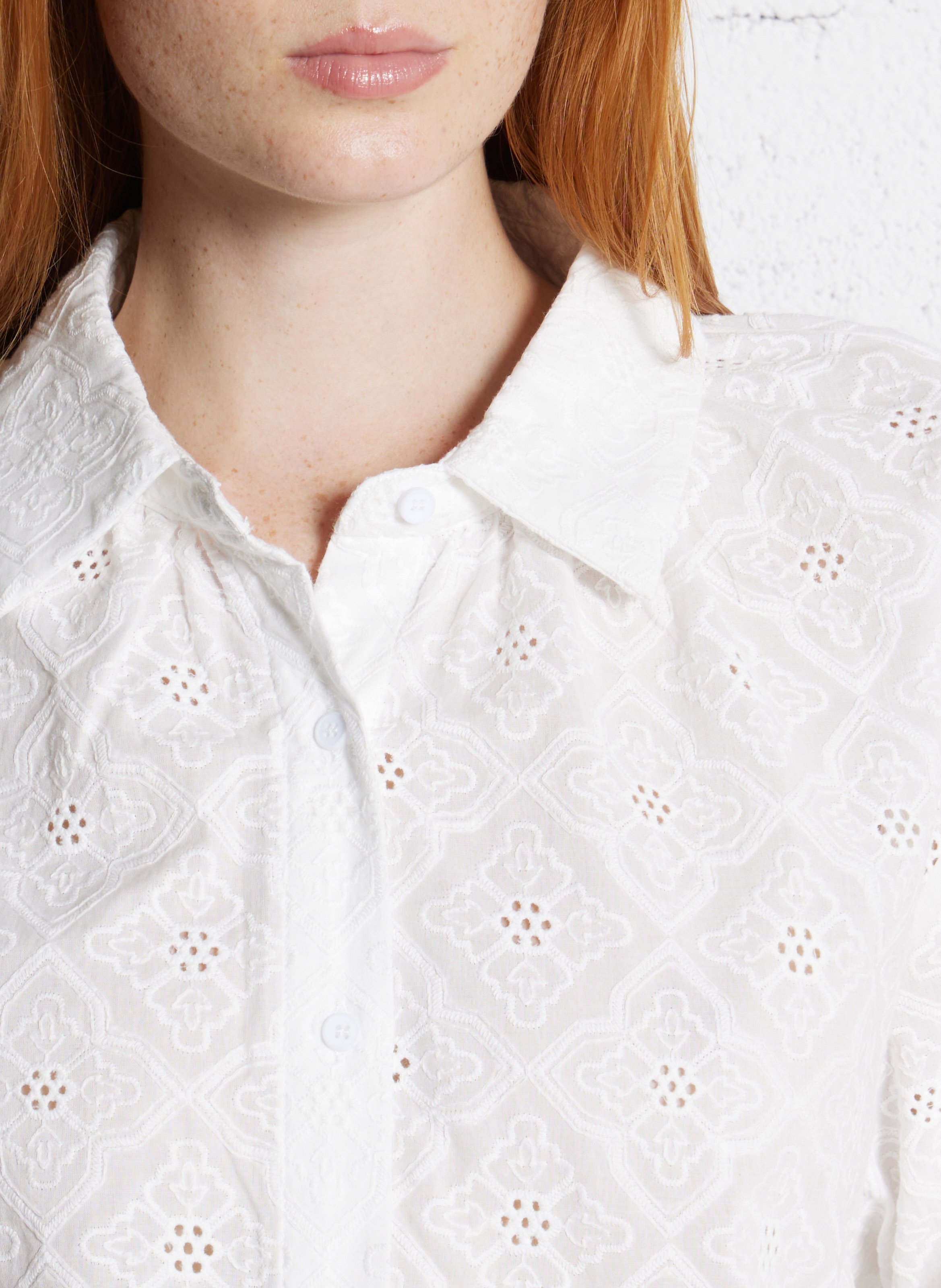 Chemise oversize col classique en coton SEE U SOON Blanc