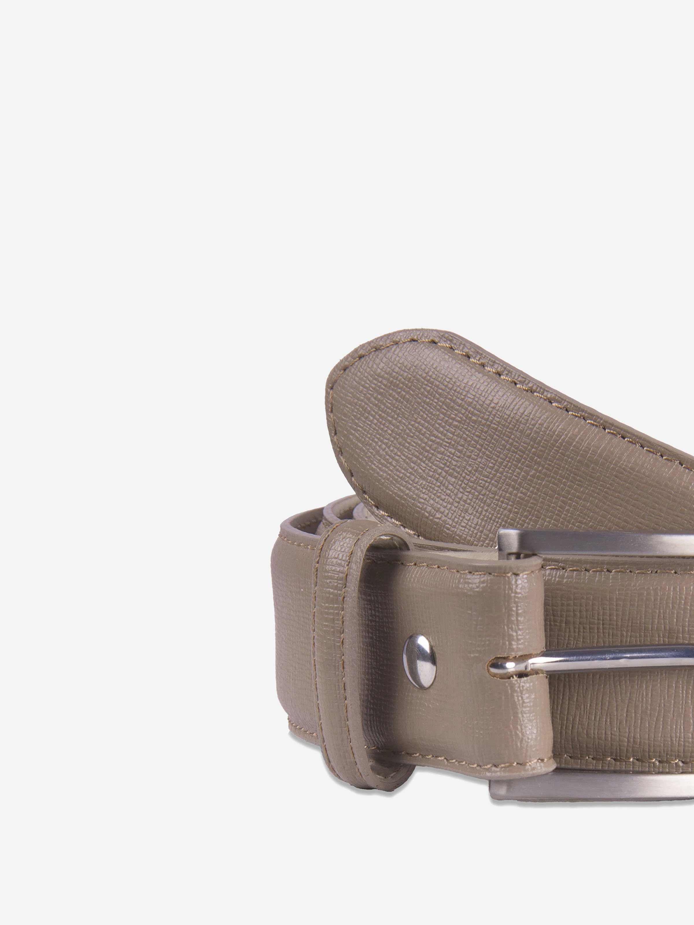 Classic engraved leather belt JULES & JENN Beige