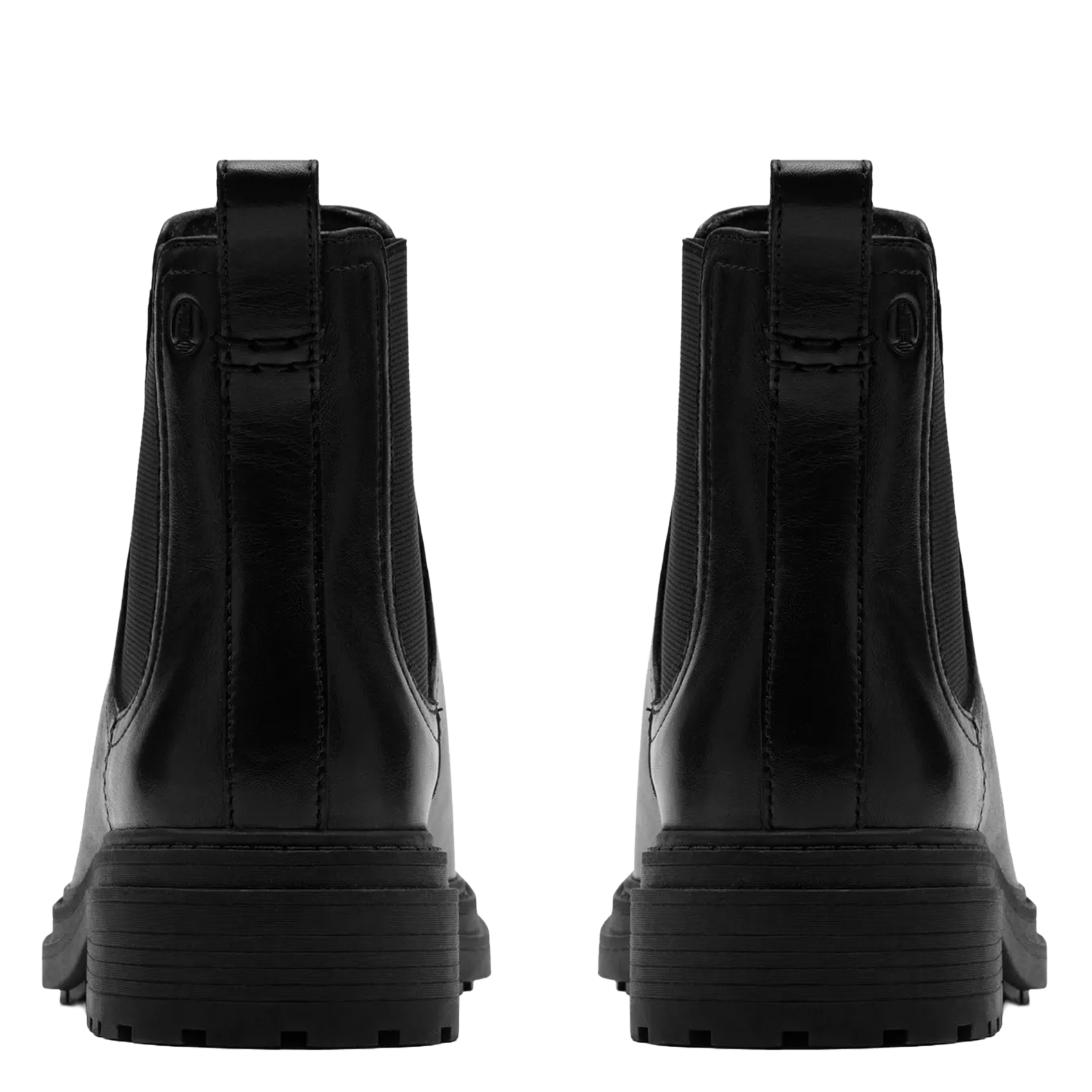 Effen leren enkellaarzen met textuur CLARKS Zwart