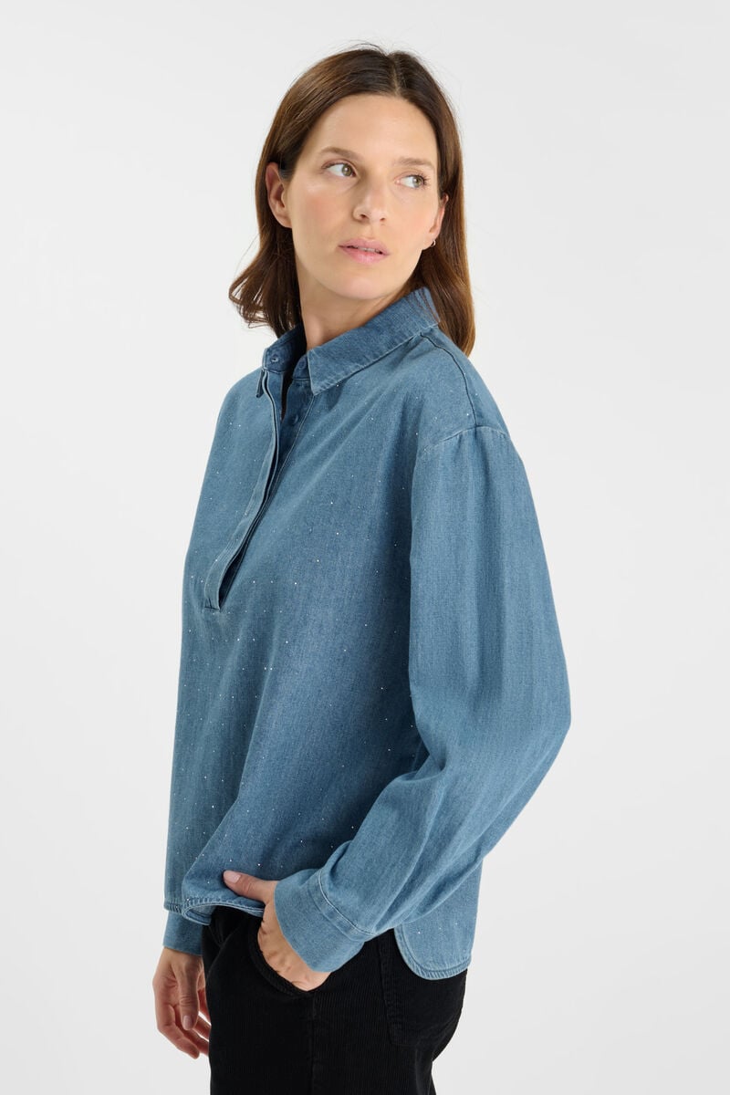 Denim top LE TEMPS DES CERISES Blue
