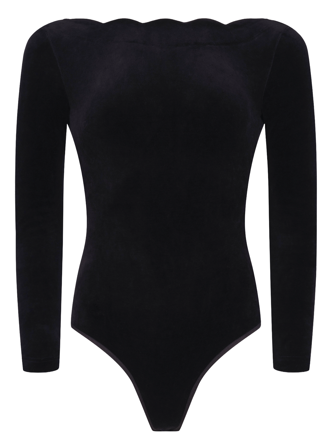 Cotton-blend V-neck body FLAIR Black