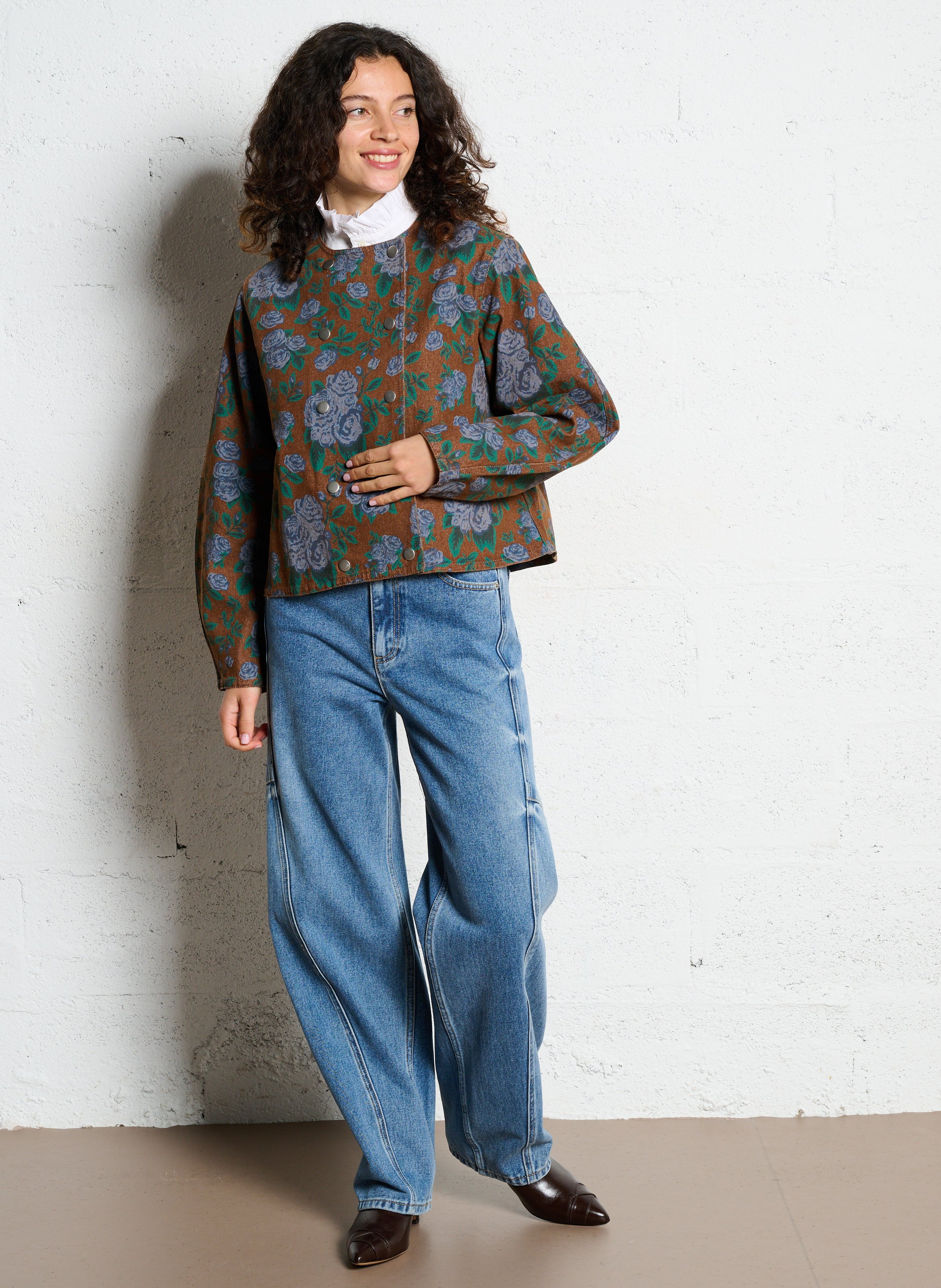 Bottines à petits talons en cuir ANONYMOUS COPENHAGEN Marron