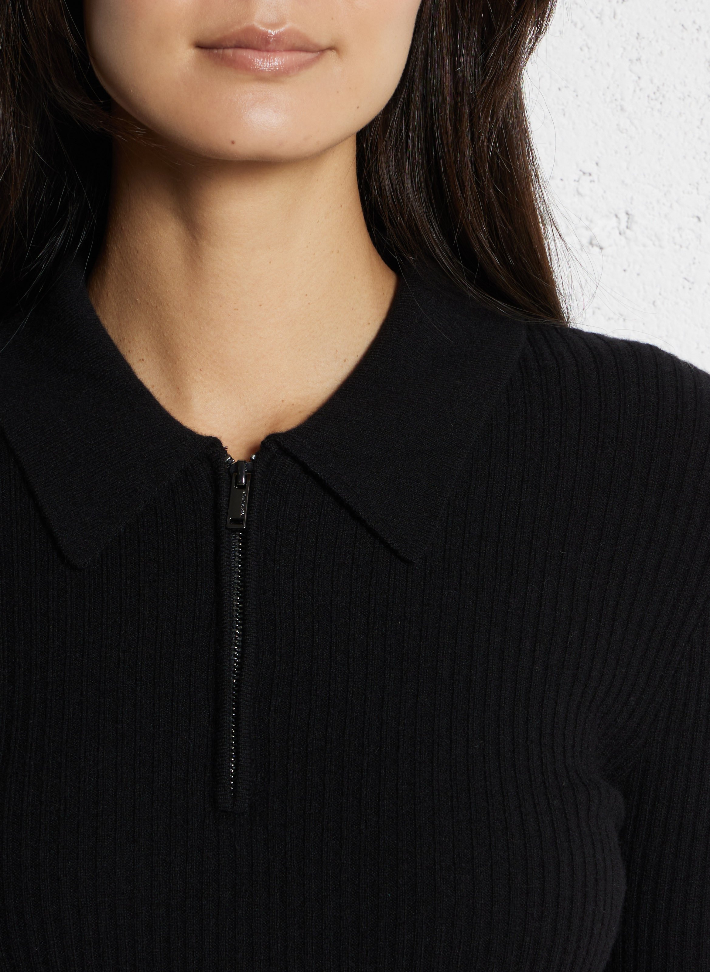 Wool sweater with polo collar IKKS Black
