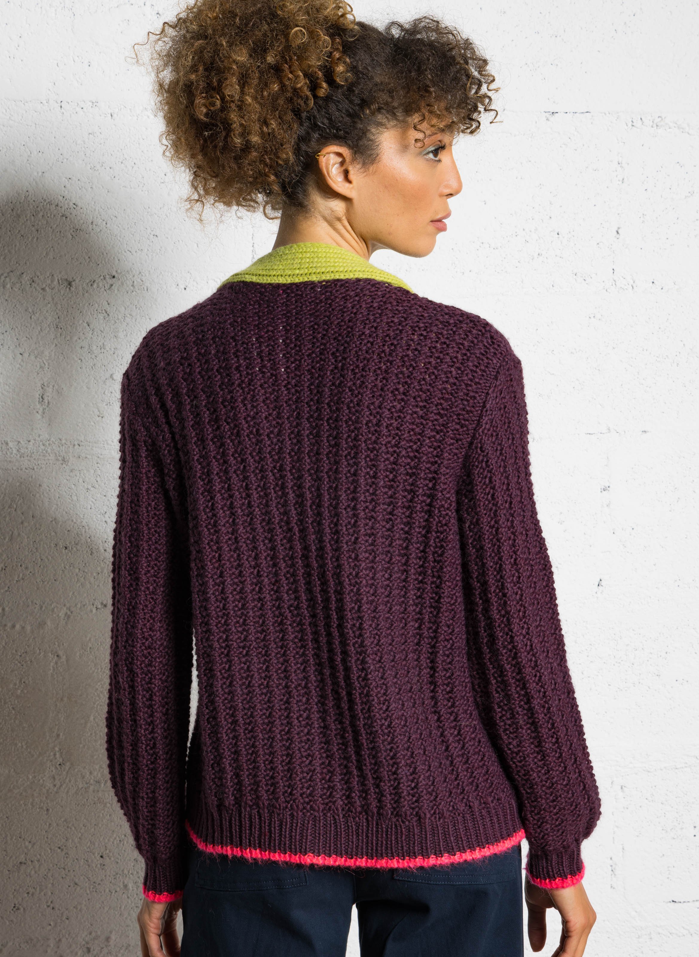 Gilet oversize col rond DR BLOOM Violet