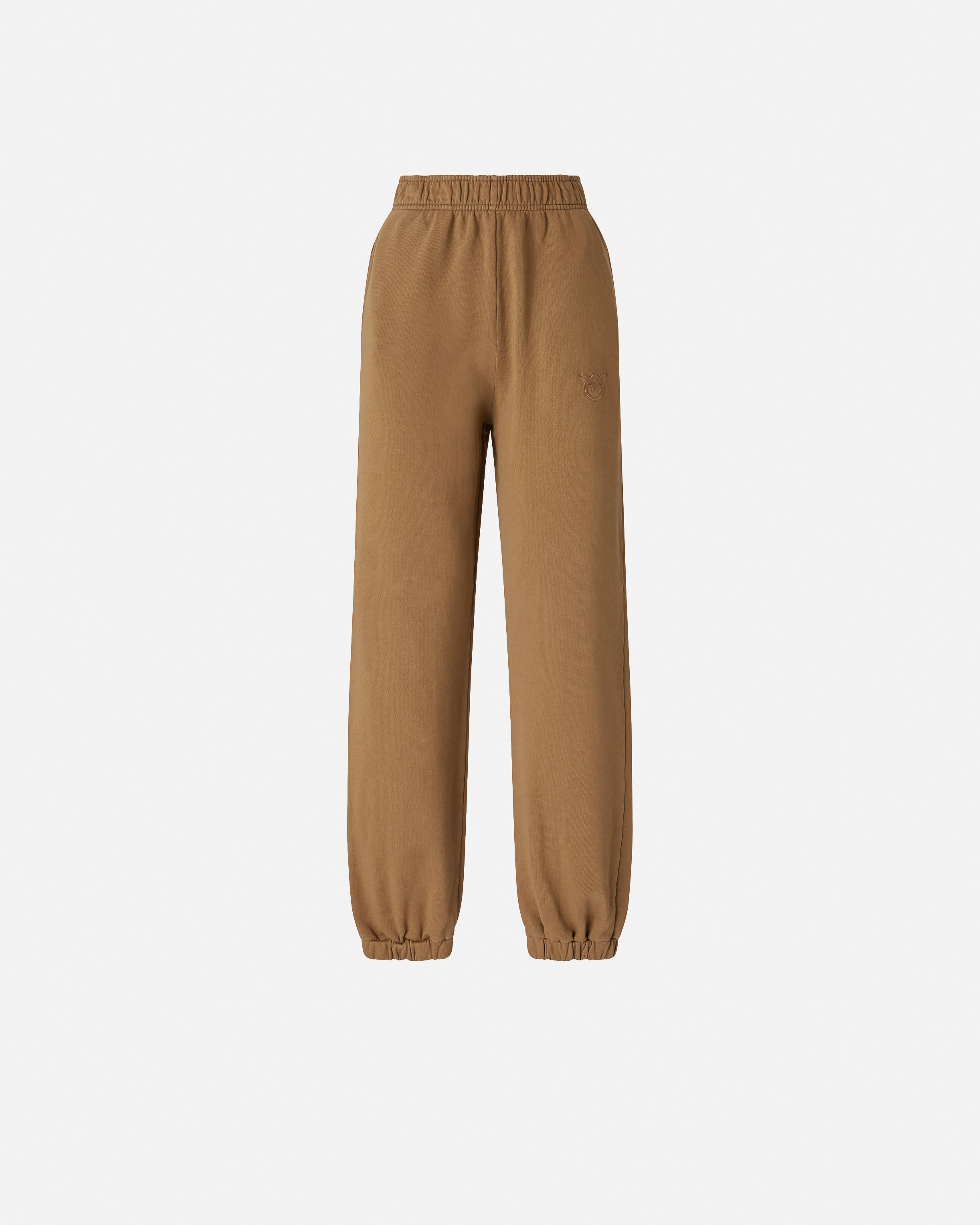 Fleece jogging pants with logo PINKO Brown