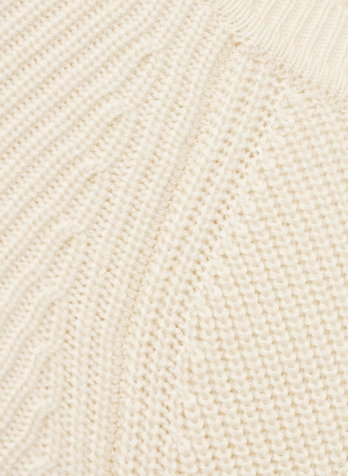 Robe longue col rond en laine mélangée Beige