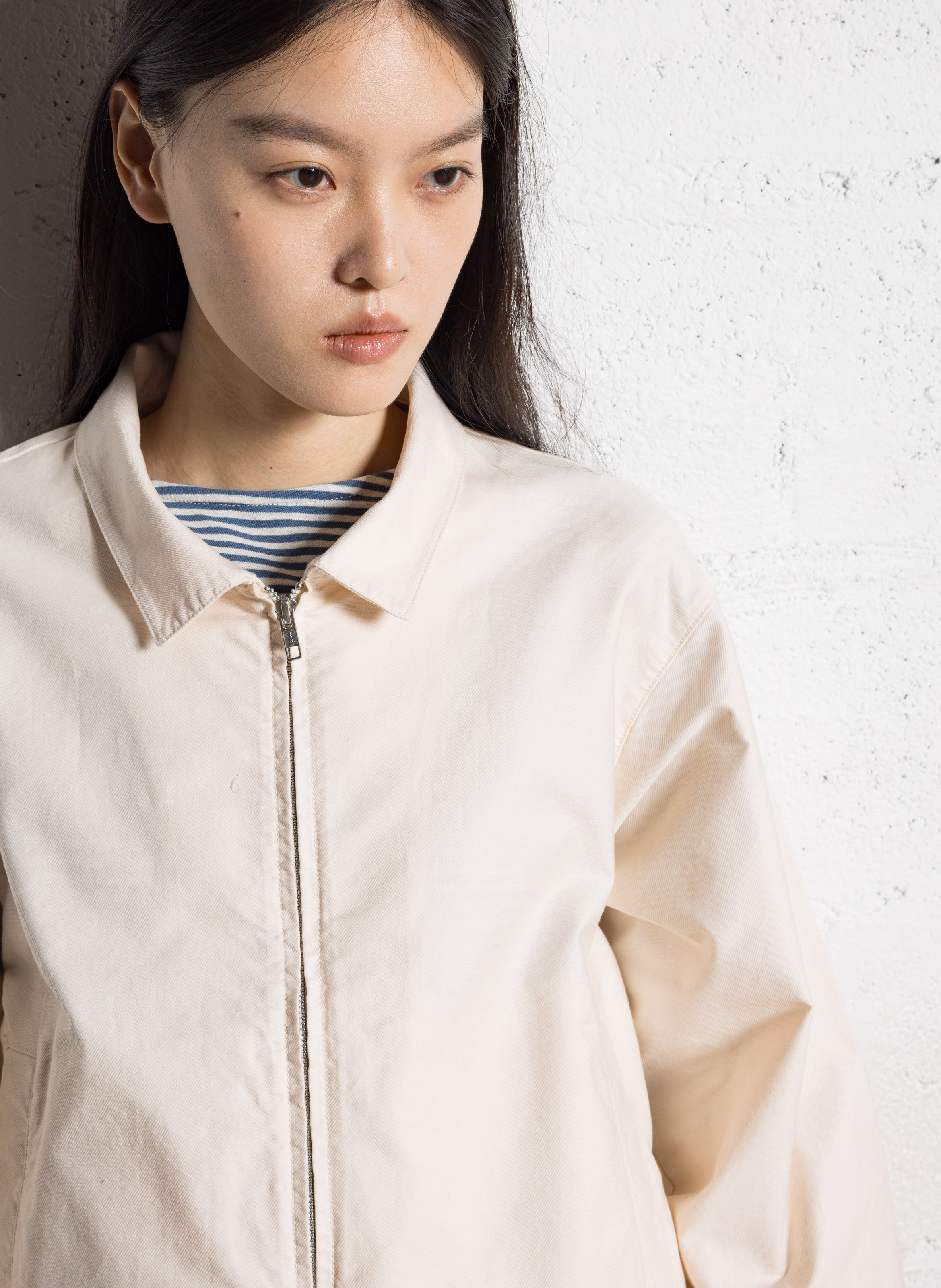 Classic straight collar jacket in mixed cotton NICE THINGS Pink