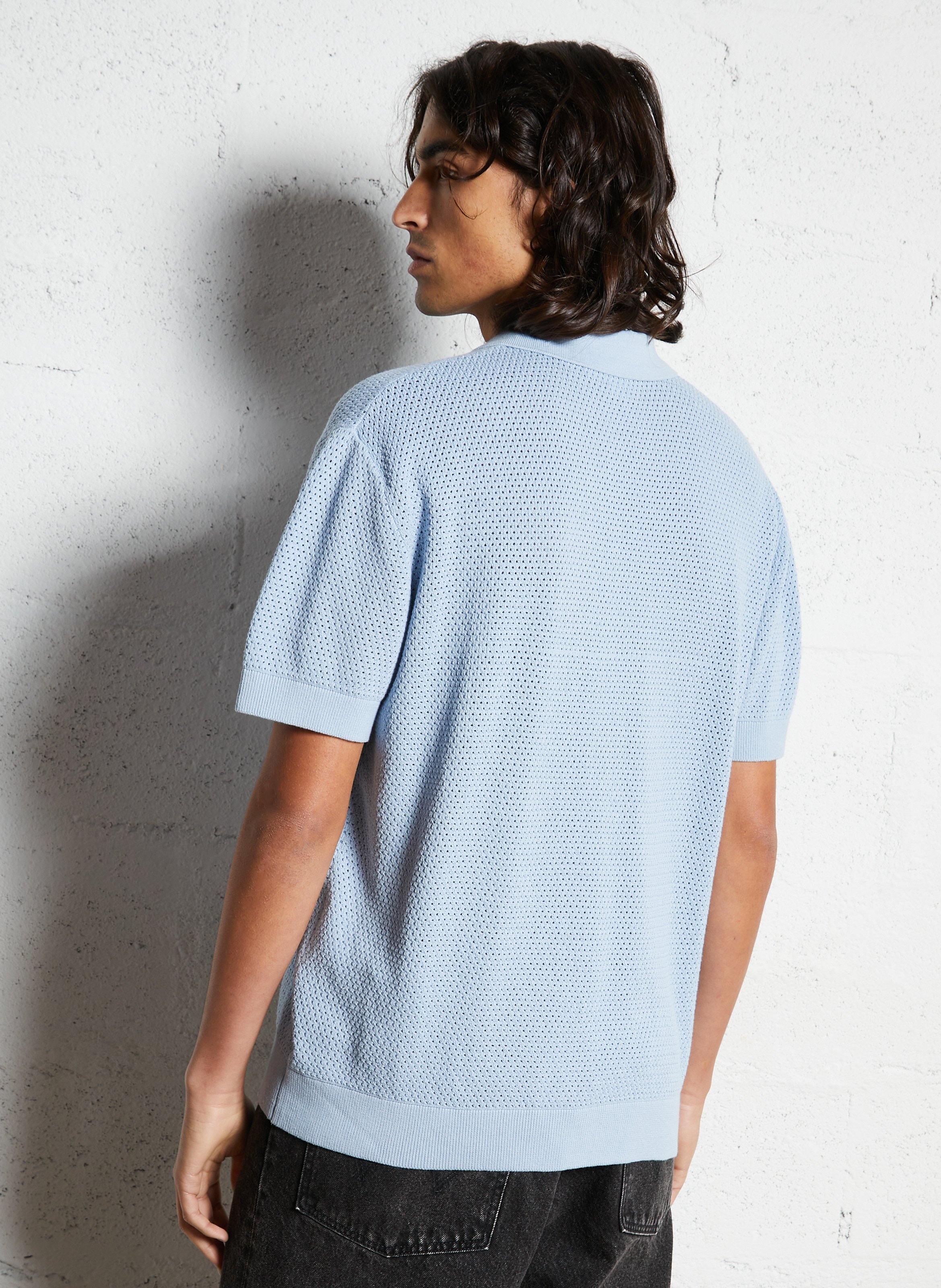 Oversized knit polo PEPE JEANS Blue