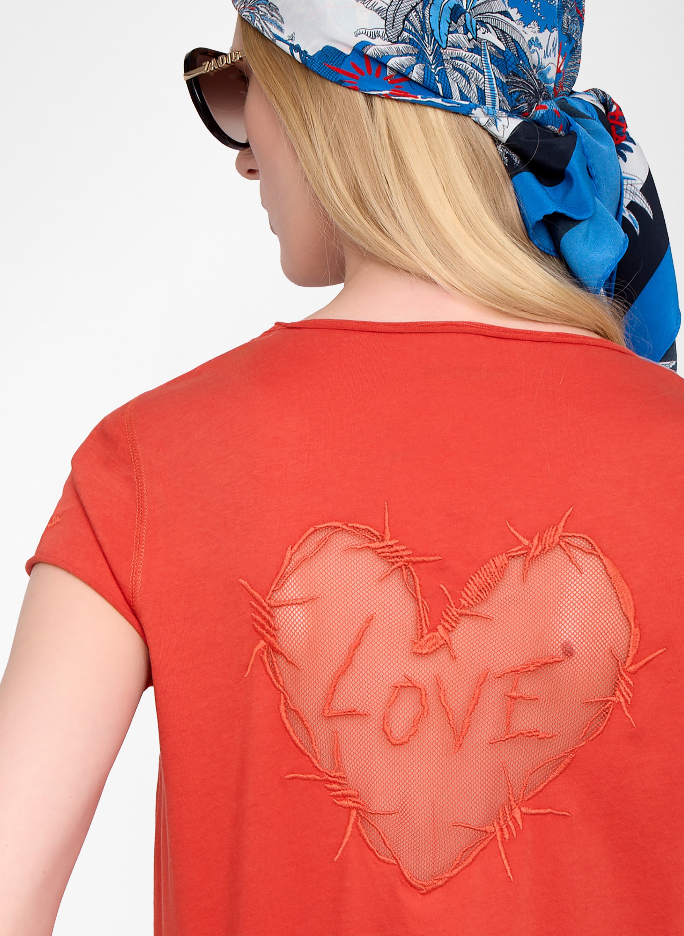 Cotton Henley collar T-shirt ZADIG&VOLTAIRE Orange