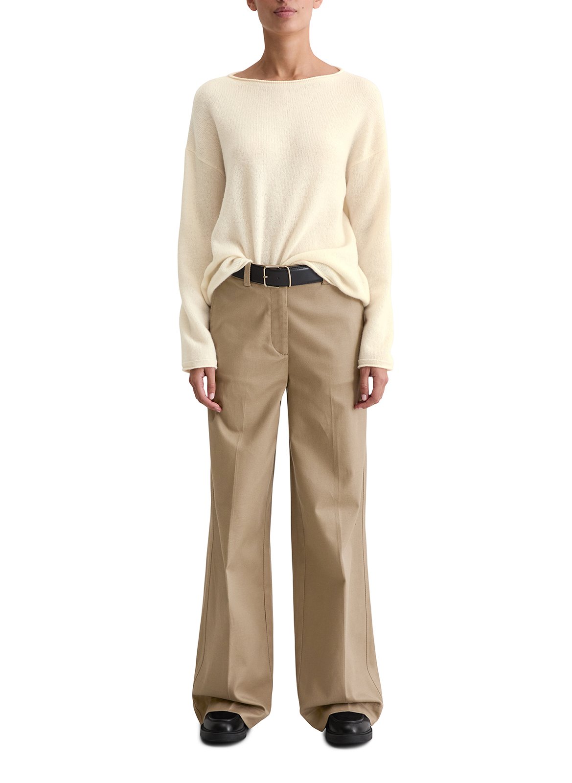 Pull col bateau en laine mélanée MARC O'POLO Beige